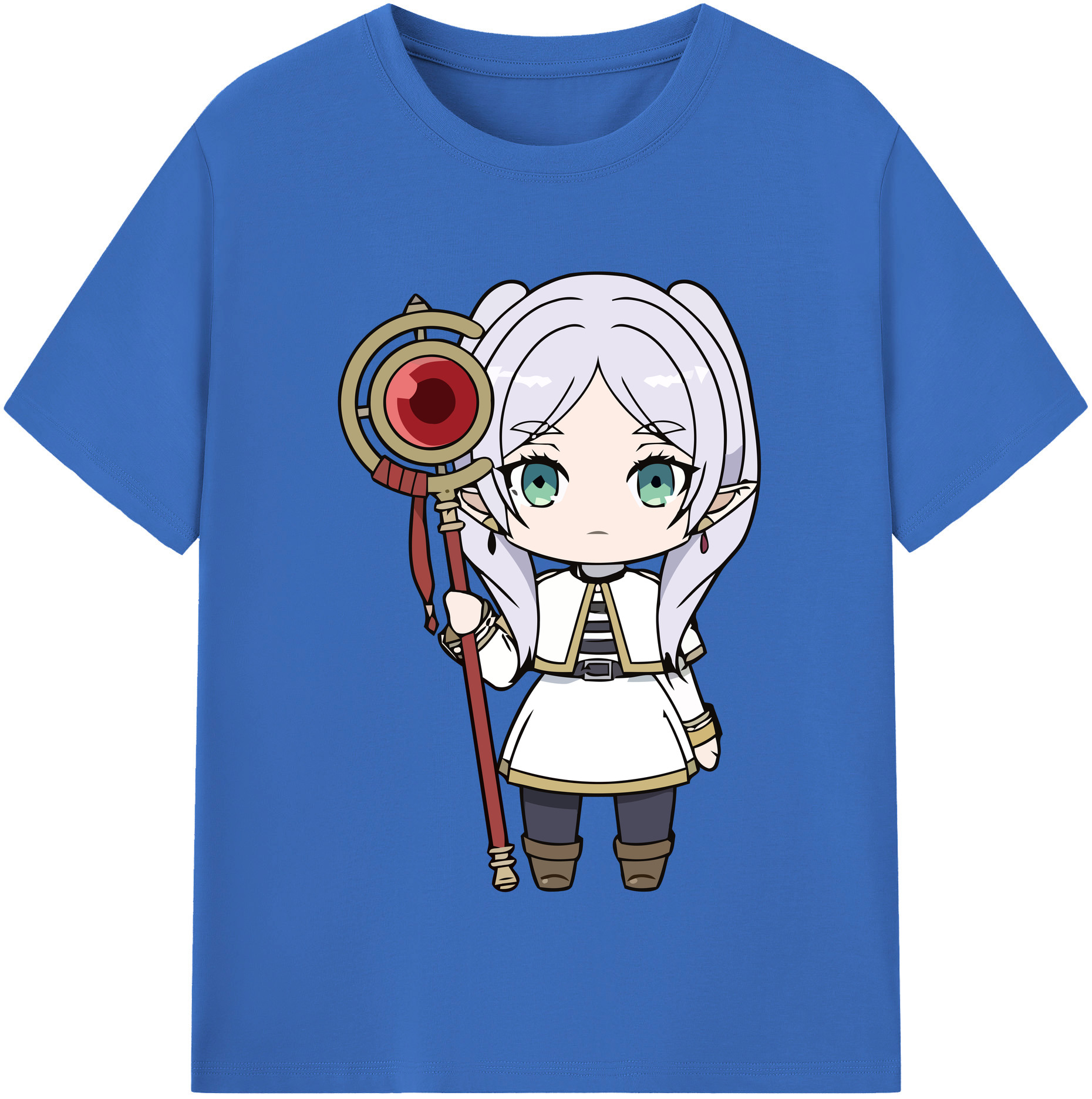 （画像用） 葬送のフリーレン Frieren 綿100％半袖Tシャツ（フロントプリント）