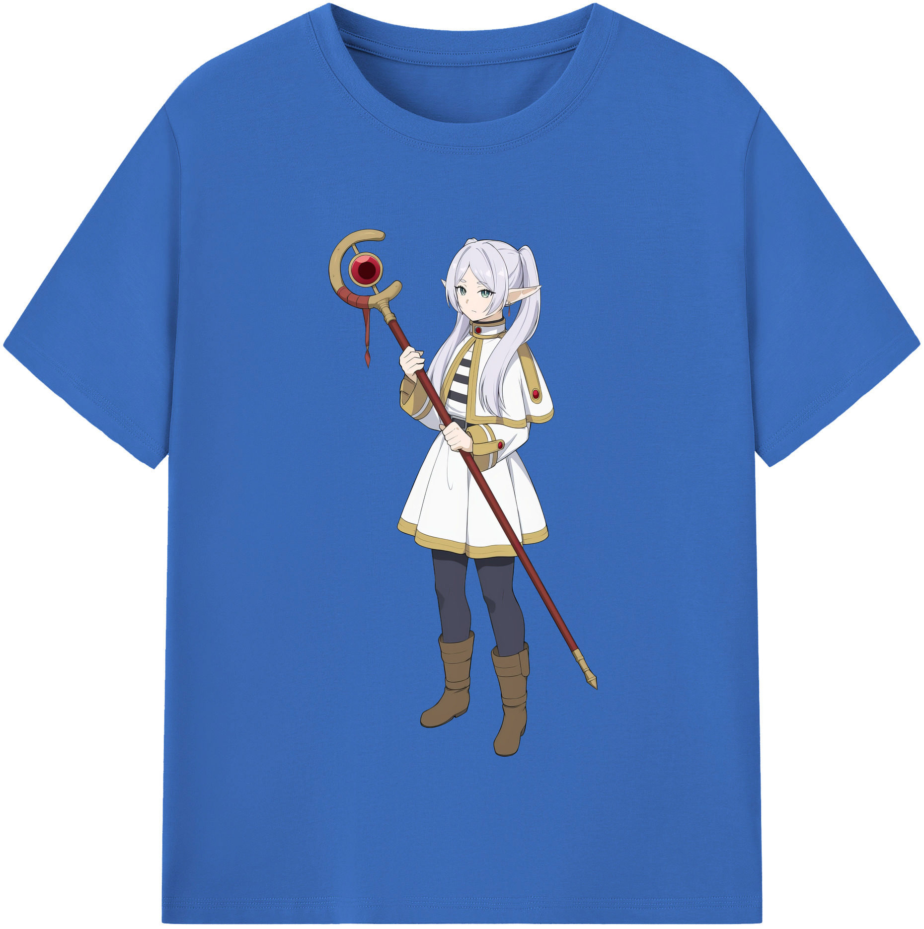 （画像用） 葬送のフリーレン Frieren 綿100％半袖Tシャツ（フロントプリント）