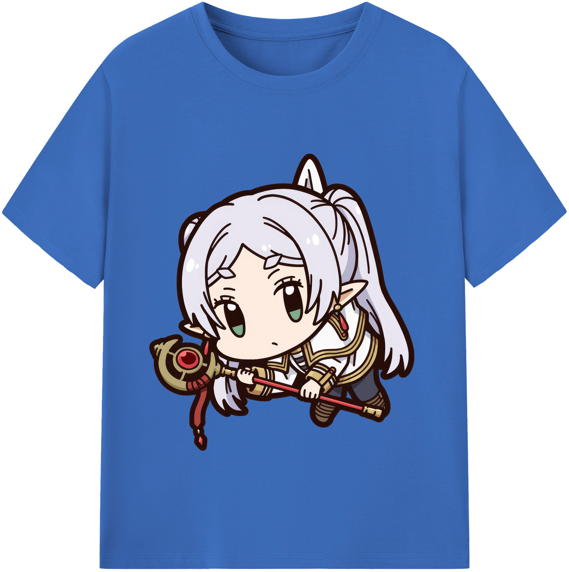 （画像用） 葬送のフリーレン Frieren 綿100％半袖Tシャツ（フロントプリント）