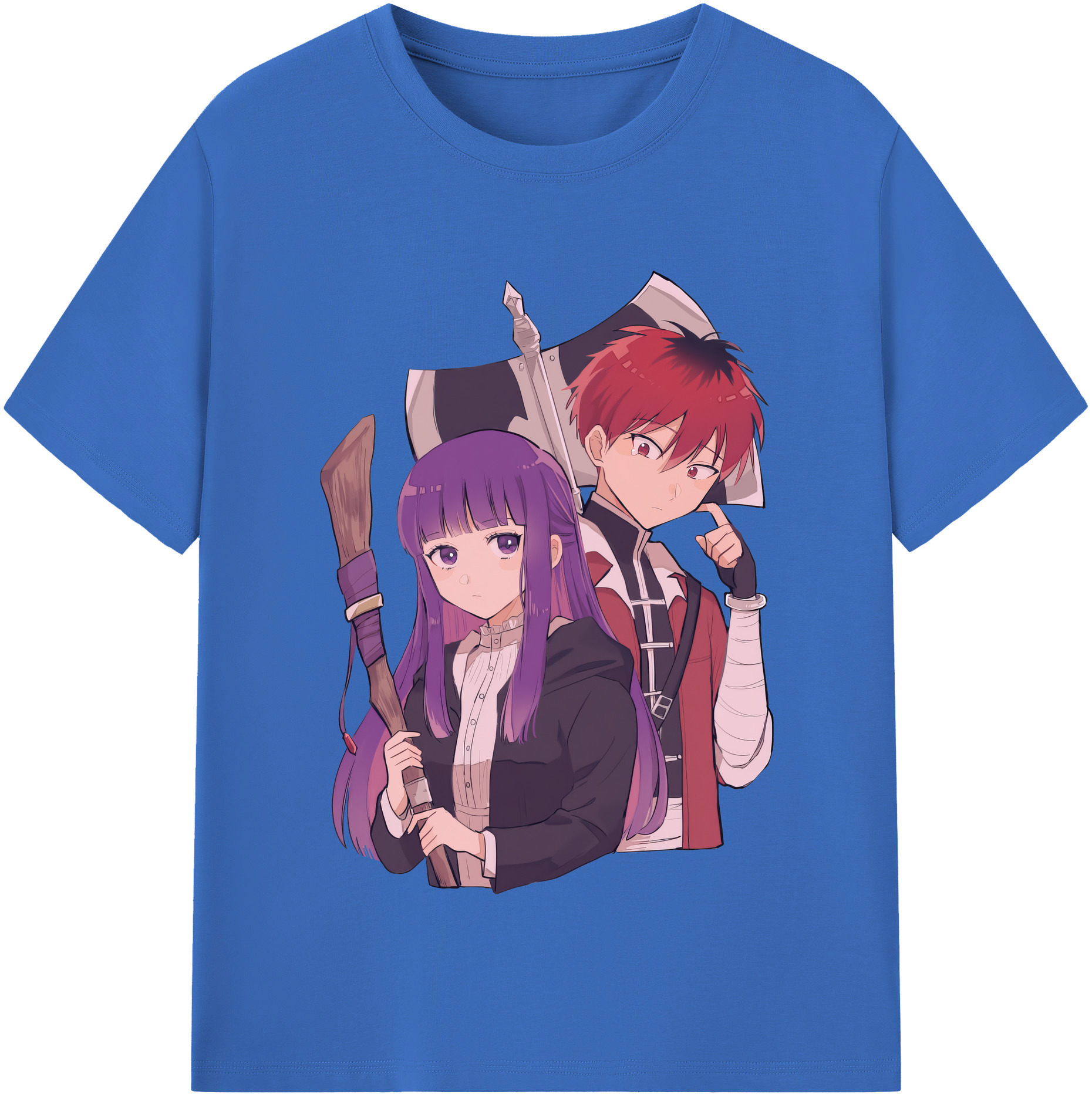 （画像用） 葬送のフリーレン Frieren 綿100％半袖Tシャツ（フロントプリント）