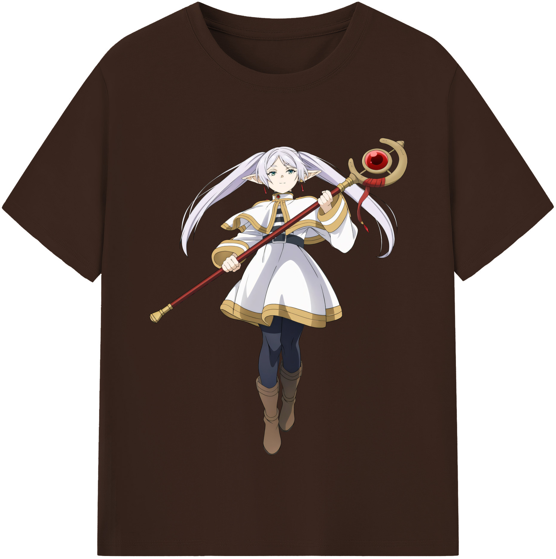 （画像用） 葬送のフリーレン Frieren 綿100％半袖Tシャツ（フロントプリント）