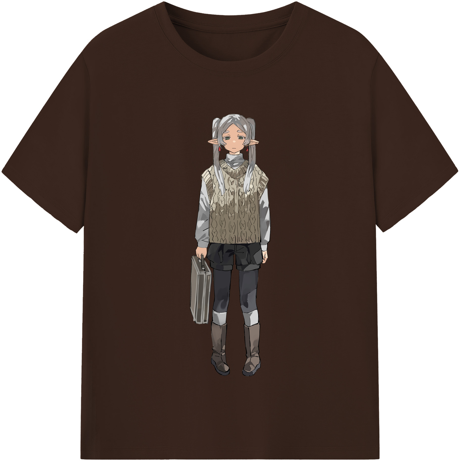（画像用） 葬送のフリーレン Frieren 綿100％半袖Tシャツ（フロントプリント）