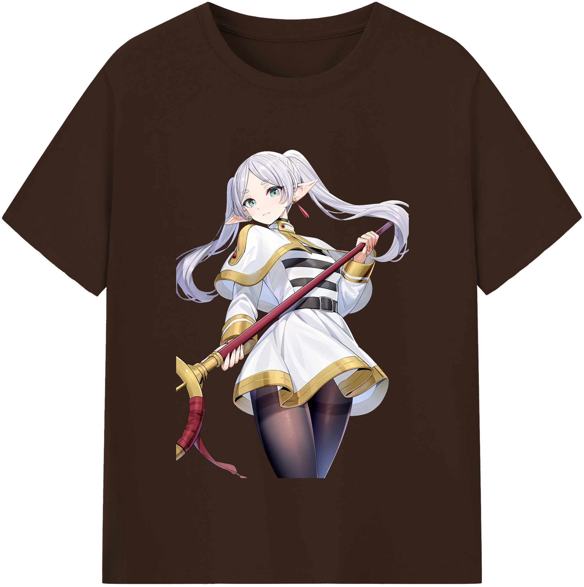 （画像用） 葬送のフリーレン Frieren 綿100％半袖Tシャツ（フロントプリント）