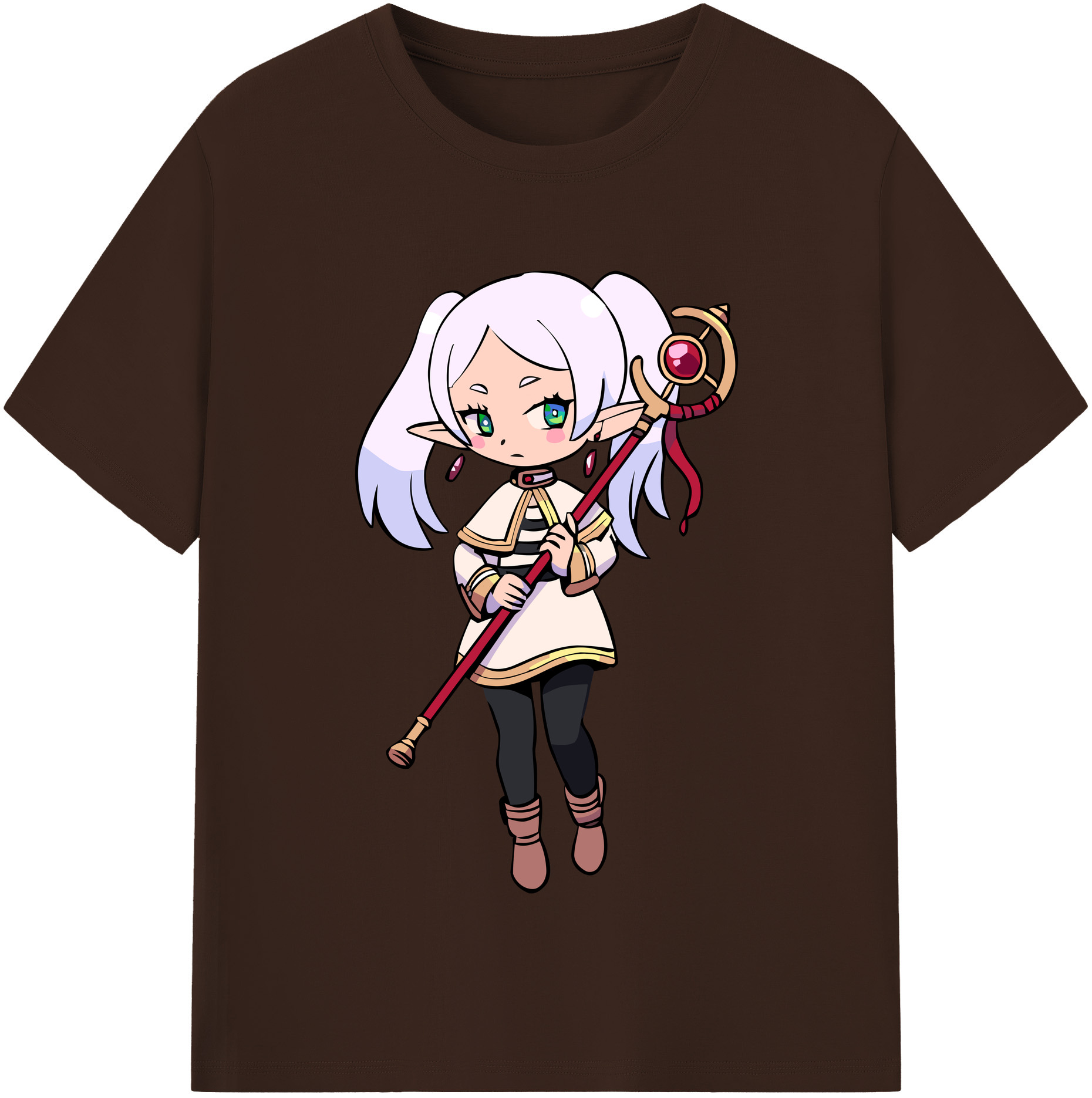 （画像用） 葬送のフリーレン Frieren 綿100％半袖Tシャツ（フロントプリント）