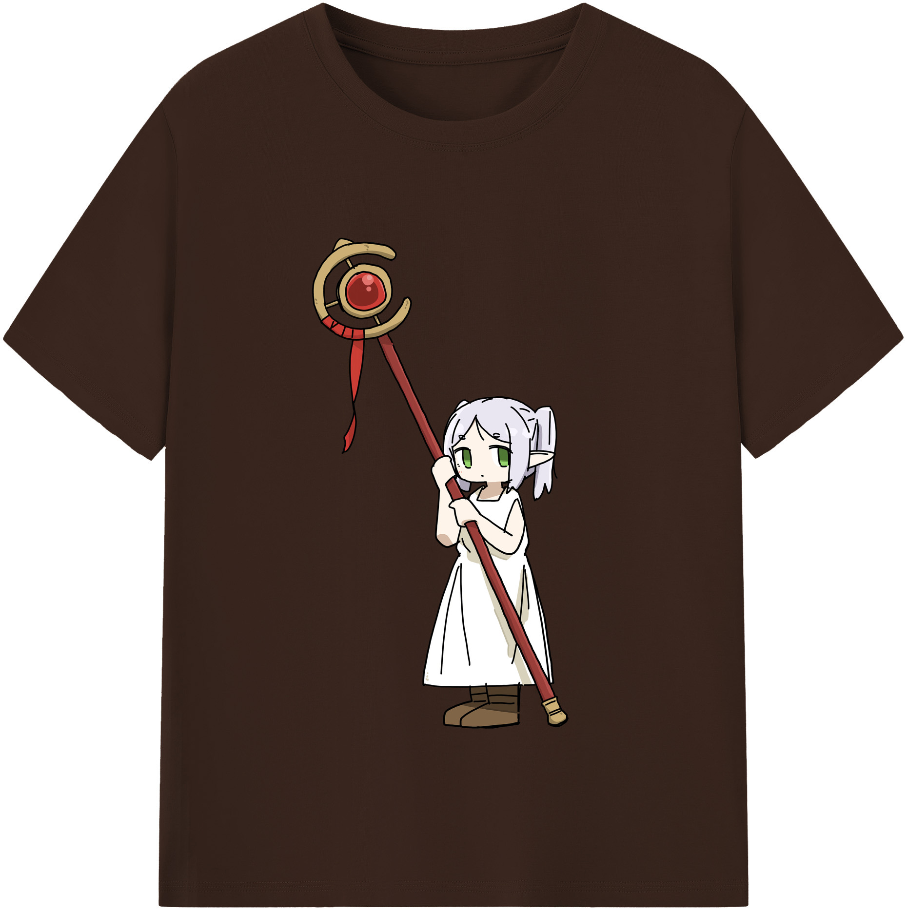 （画像用） 葬送のフリーレン Frieren 綿100％半袖Tシャツ（フロントプリント）