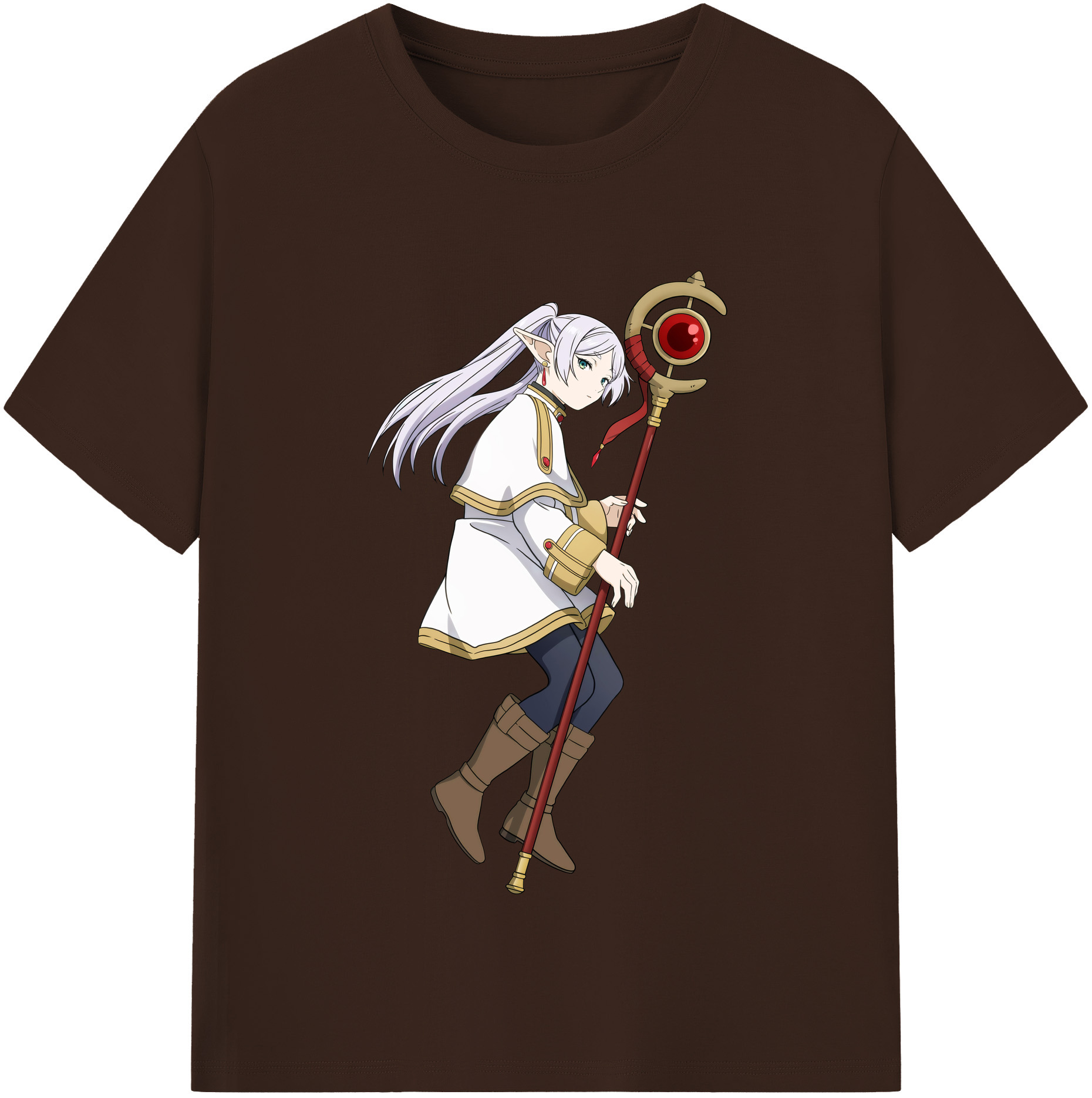 （画像用） 葬送のフリーレン Frieren 綿100％半袖Tシャツ（フロントプリント）