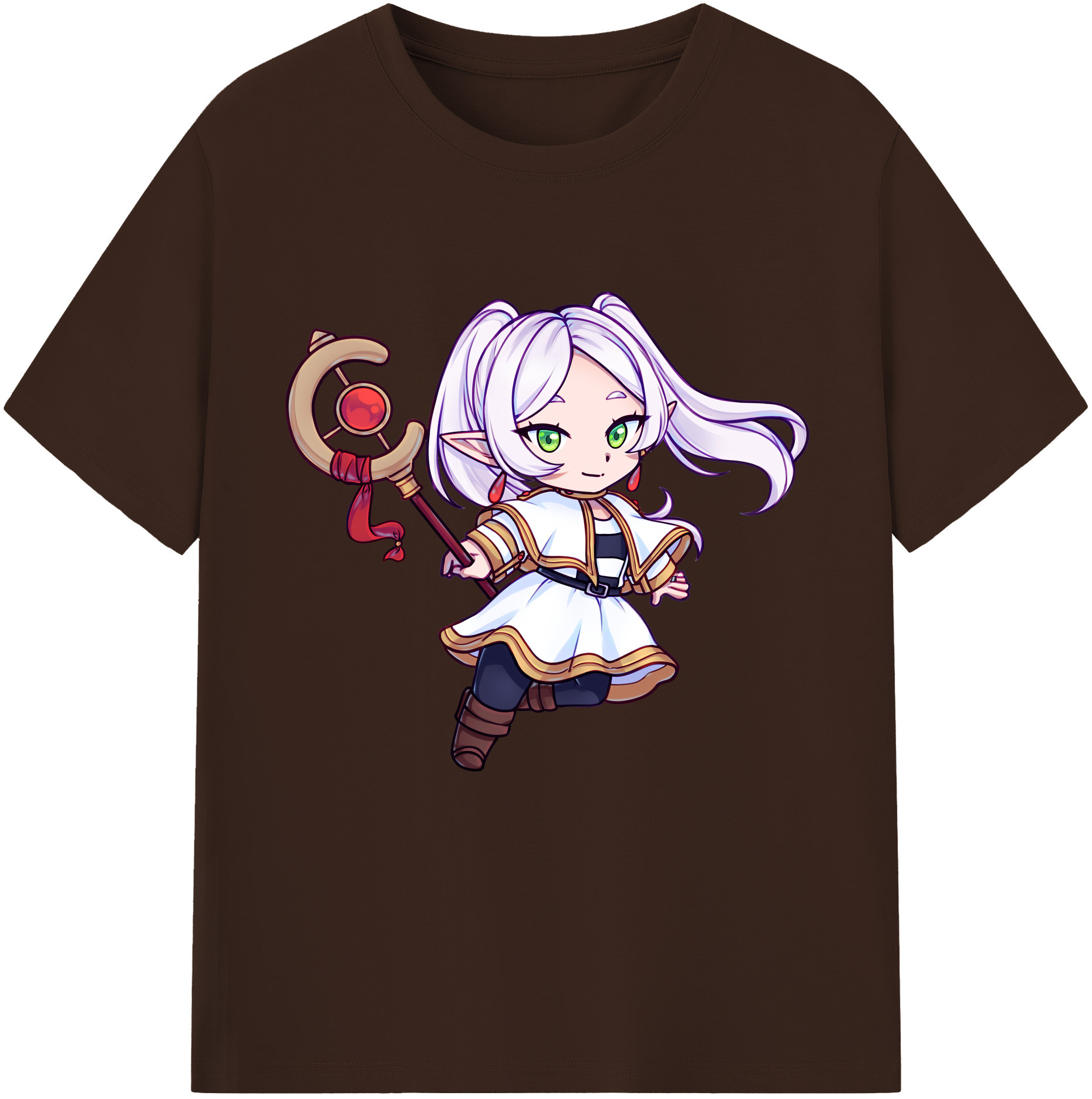 （画像用） 葬送のフリーレン Frieren 綿100％半袖Tシャツ（フロントプリント）