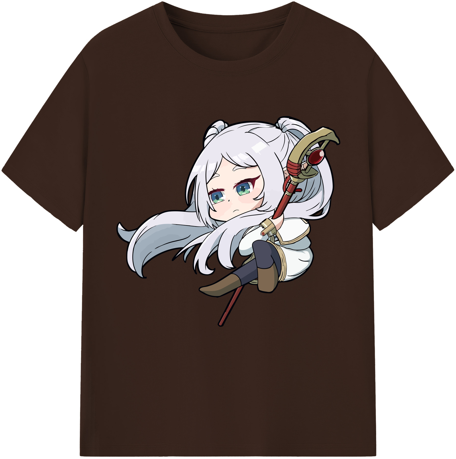 （画像用） 葬送のフリーレン Frieren 綿100％半袖Tシャツ（フロントプリント）