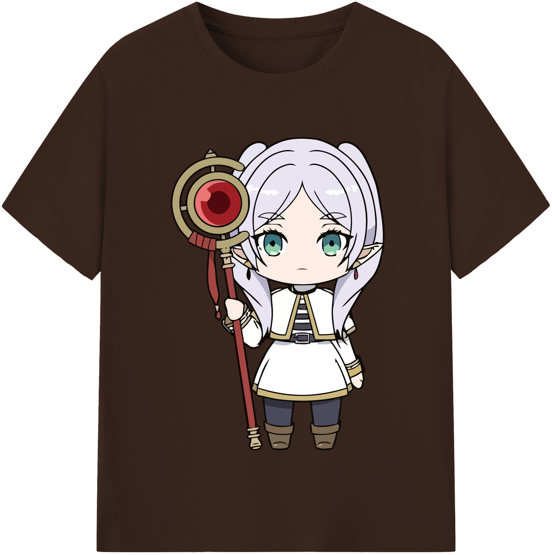 （画像用） 葬送のフリーレン Frieren 綿100％半袖Tシャツ（フロントプリント）