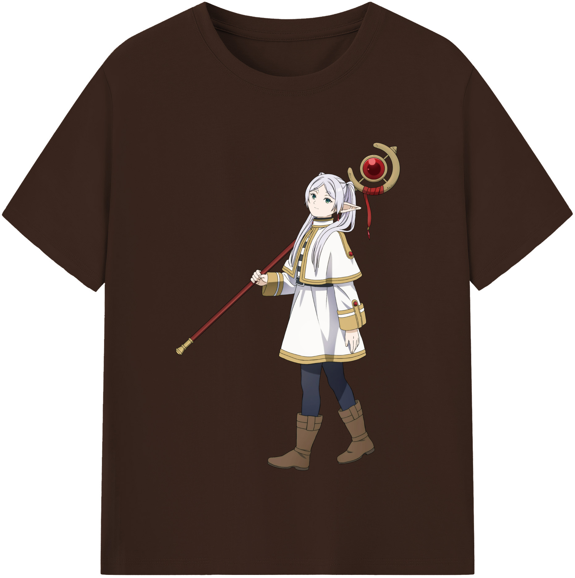 （画像用） 葬送のフリーレン Frieren 綿100％半袖Tシャツ（フロントプリント）