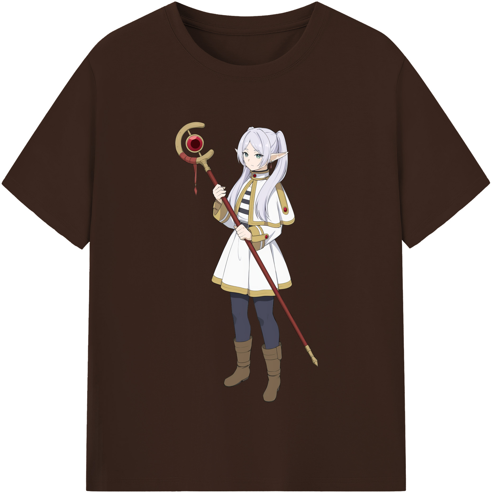 （画像用） 葬送のフリーレン Frieren 綿100％半袖Tシャツ（フロントプリント）