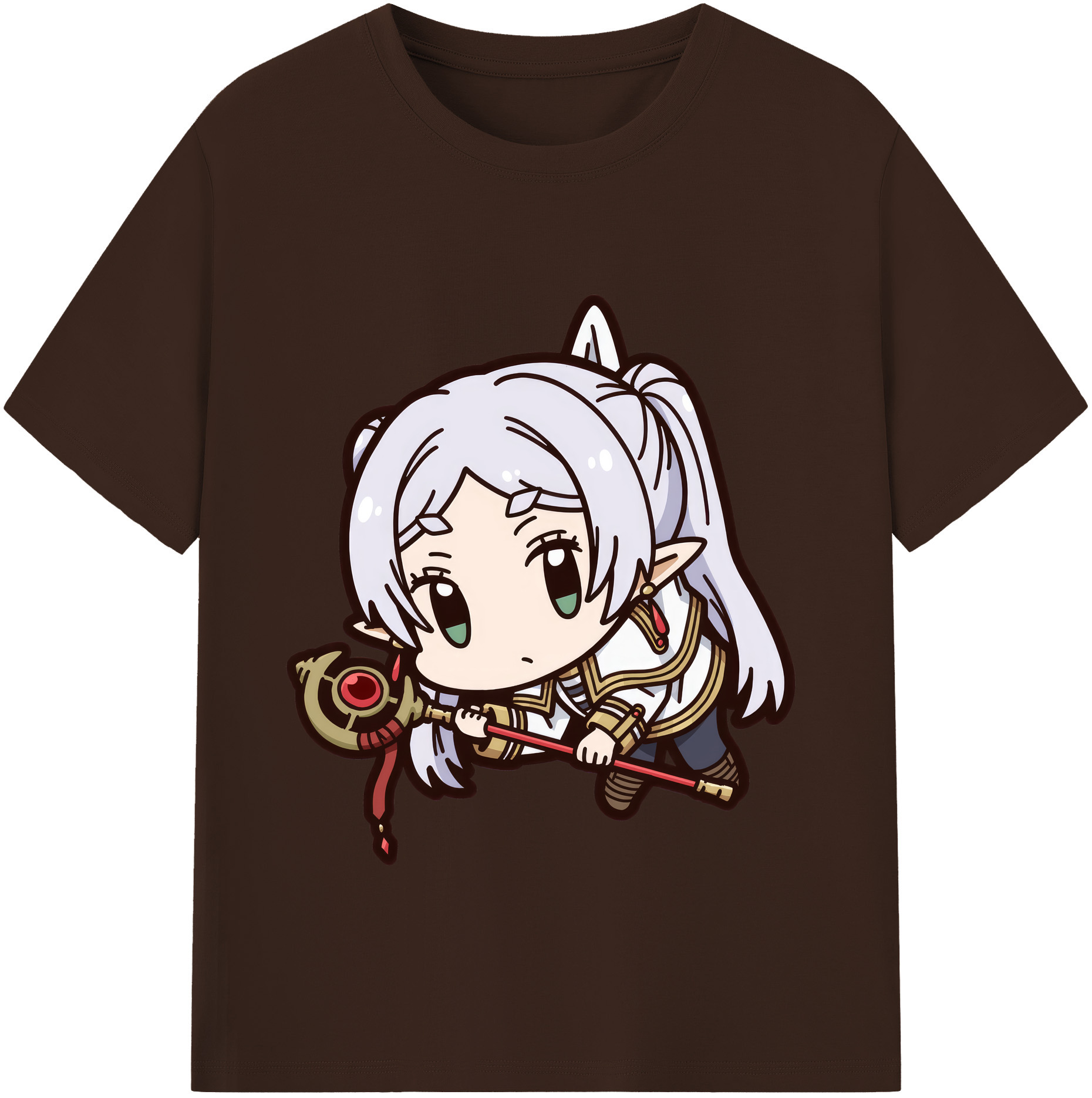 （画像用） 葬送のフリーレン Frieren 綿100％半袖Tシャツ（フロントプリント）