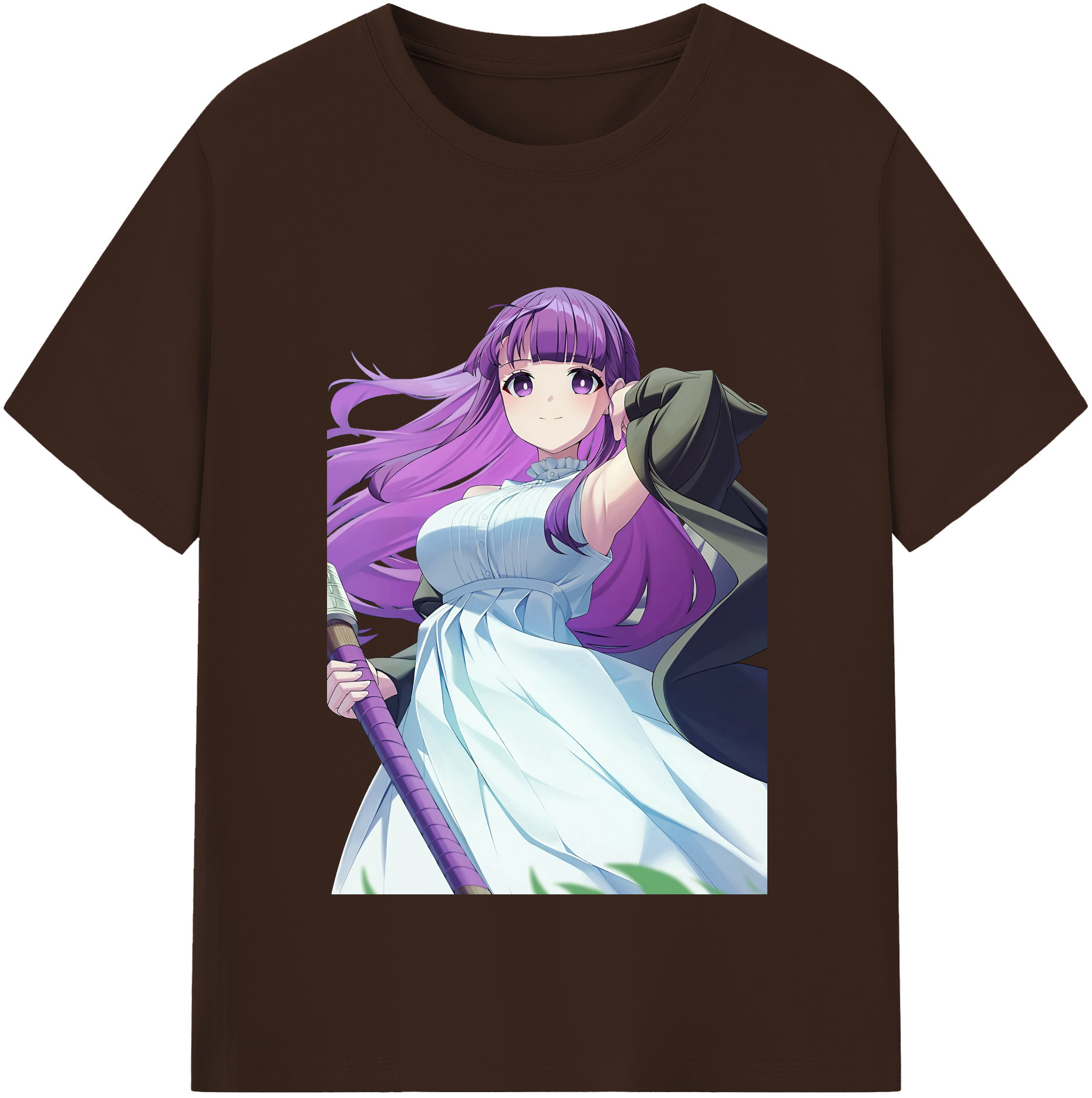 （画像用） 葬送のフリーレン Frieren 綿100％半袖Tシャツ（フロントプリント）