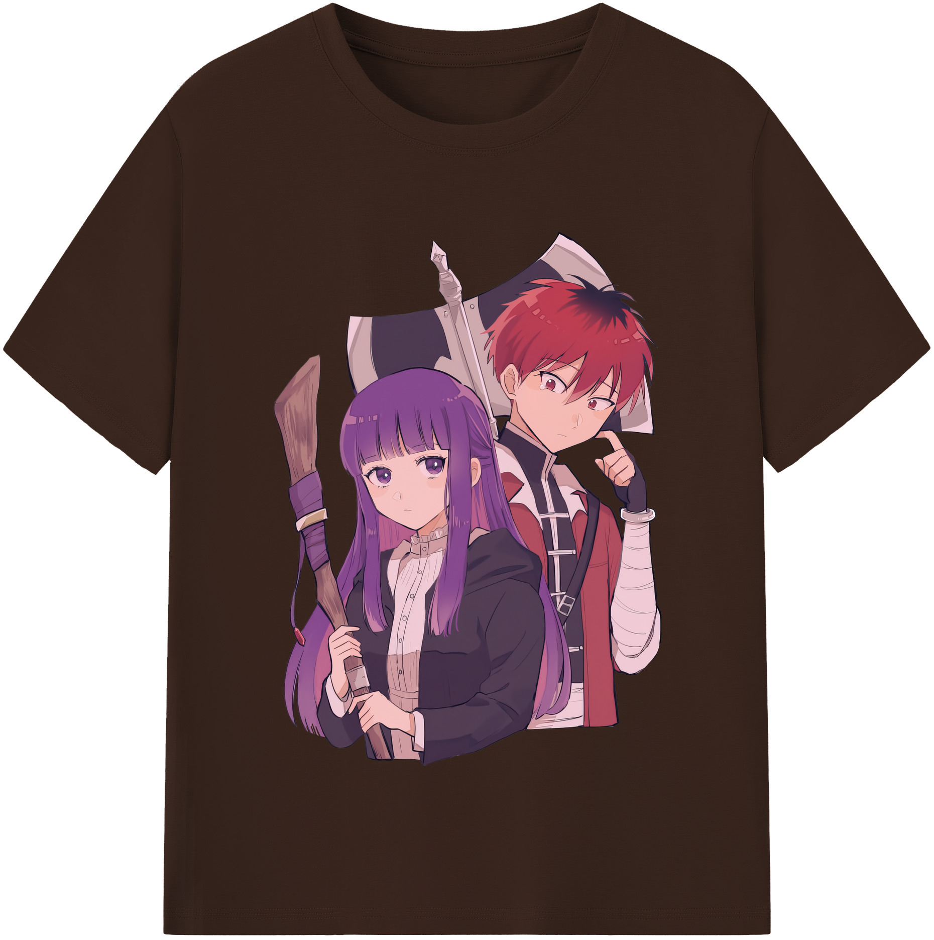 （画像用） 葬送のフリーレン Frieren 綿100％半袖Tシャツ（フロントプリント）