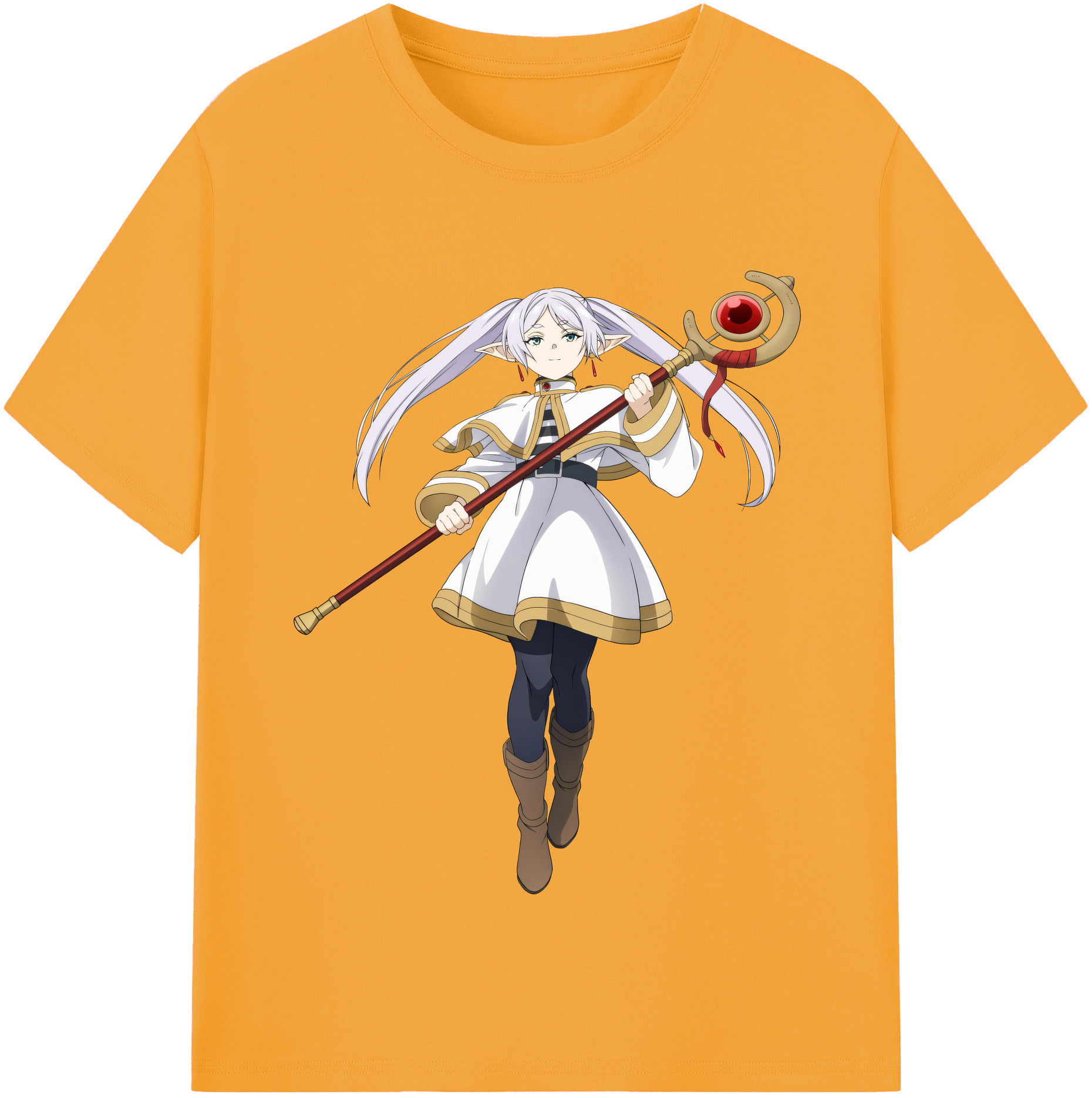 （画像用） 葬送のフリーレン Frieren 綿100％半袖Tシャツ（フロントプリント）