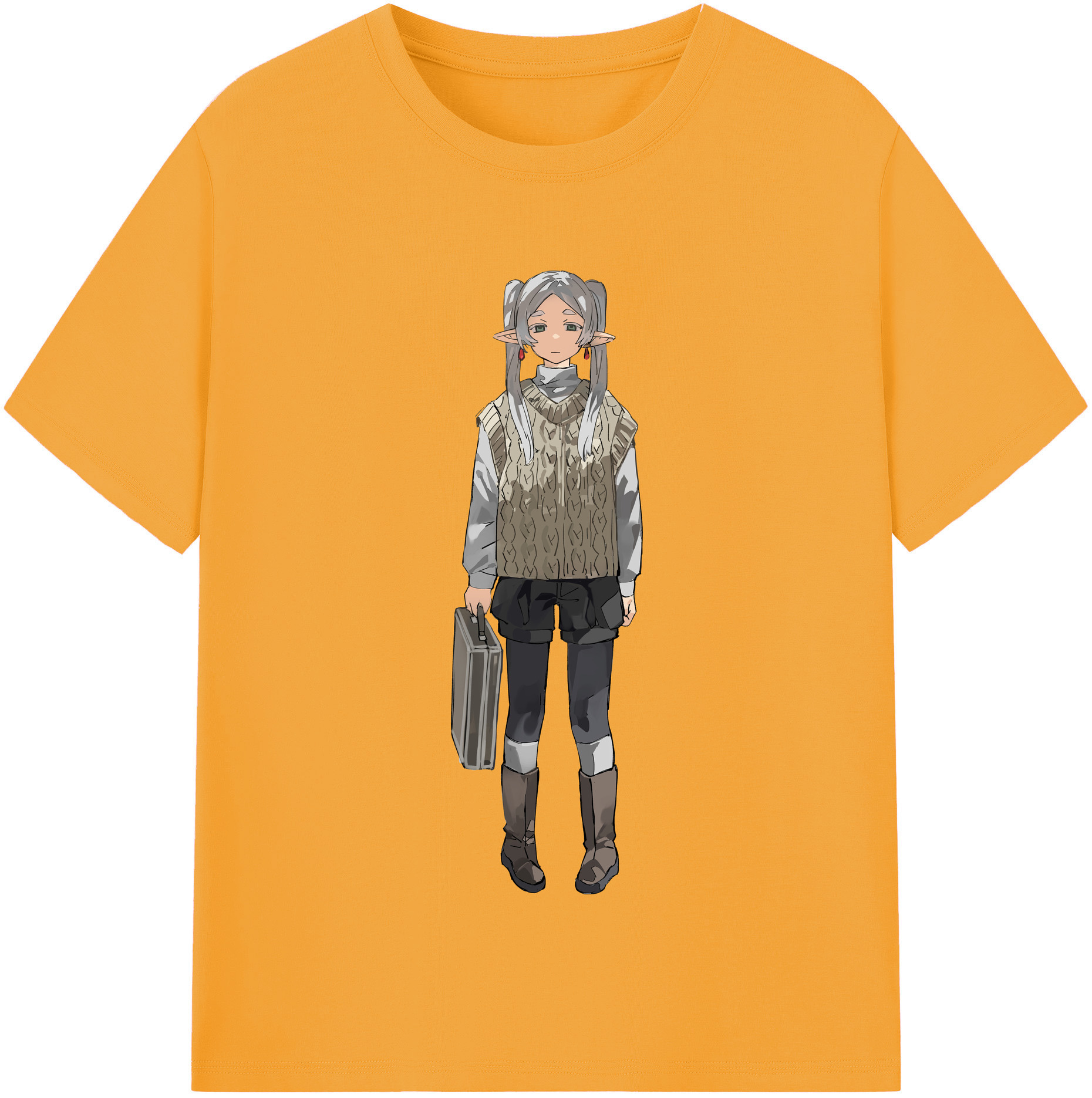 （画像用） 葬送のフリーレン Frieren 綿100％半袖Tシャツ（フロントプリント）