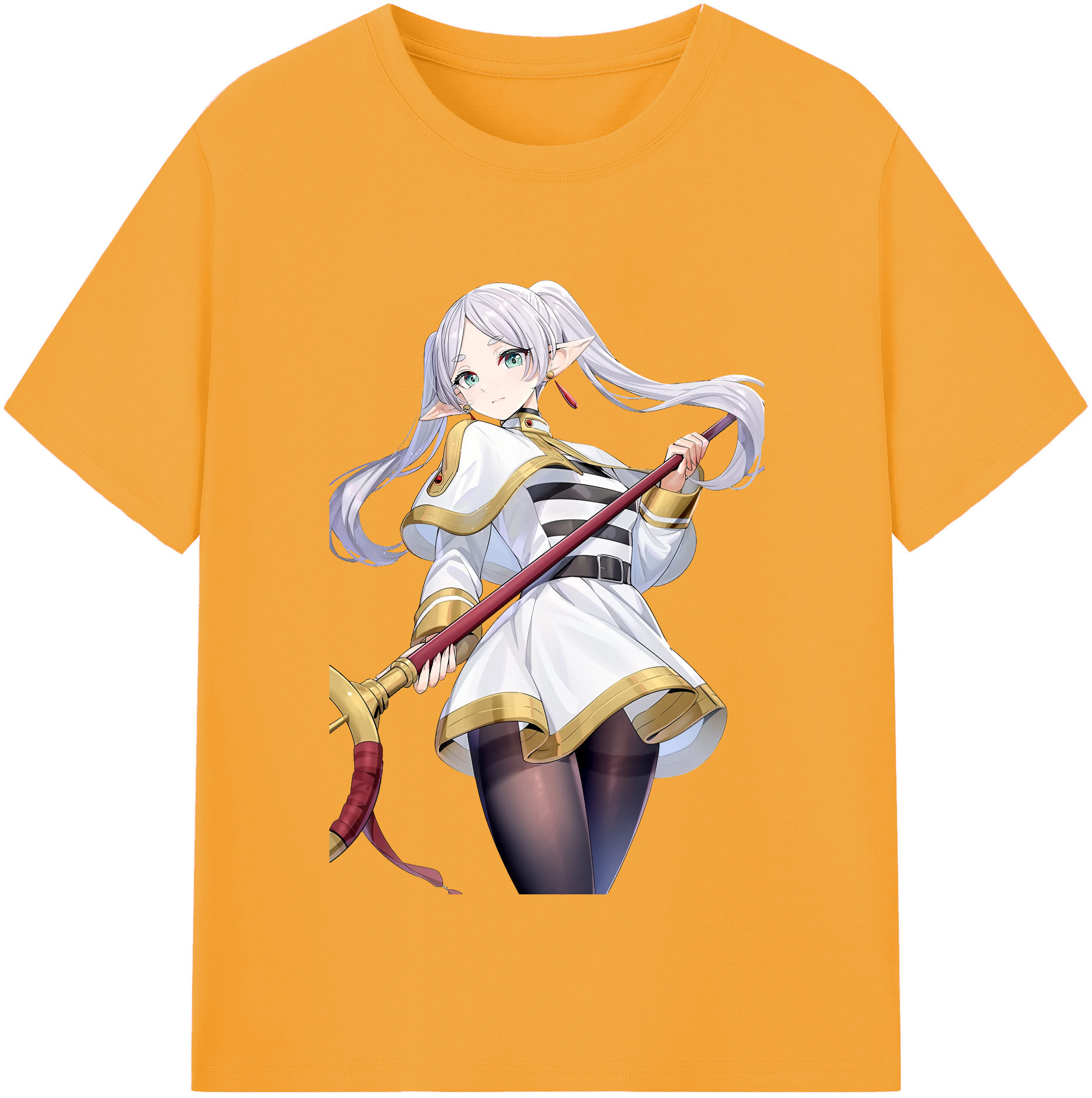 （画像用） 葬送のフリーレン Frieren 綿100％半袖Tシャツ（フロントプリント）