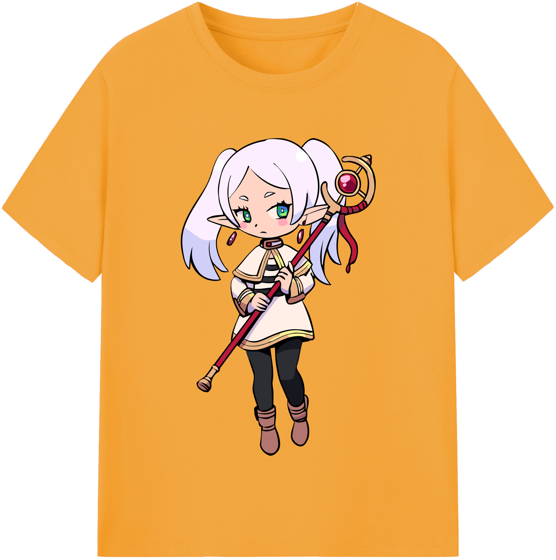 （画像用） 葬送のフリーレン Frieren 綿100％半袖Tシャツ（フロントプリント）