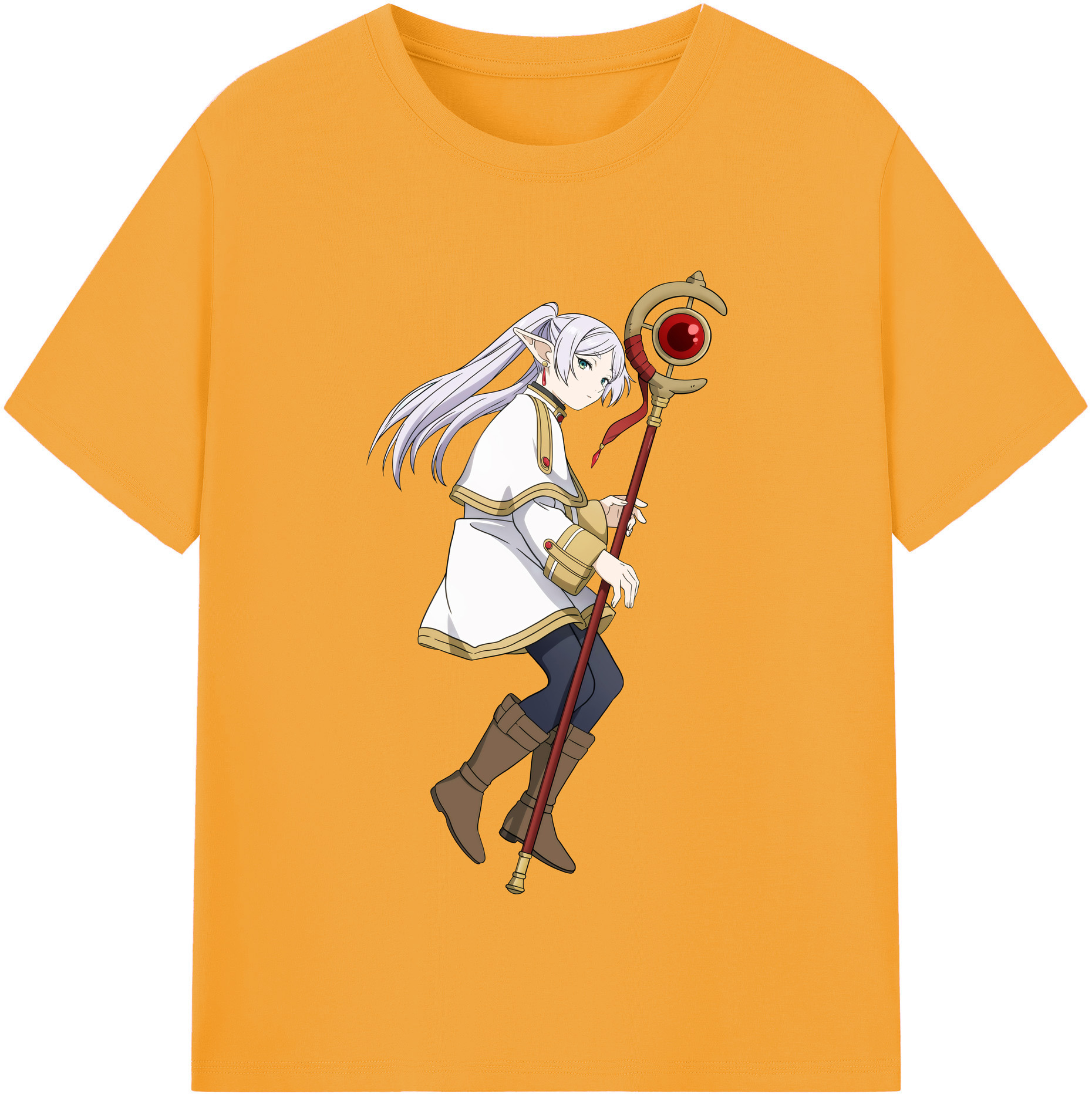 （画像用） 葬送のフリーレン Frieren 綿100％半袖Tシャツ（フロントプリント）