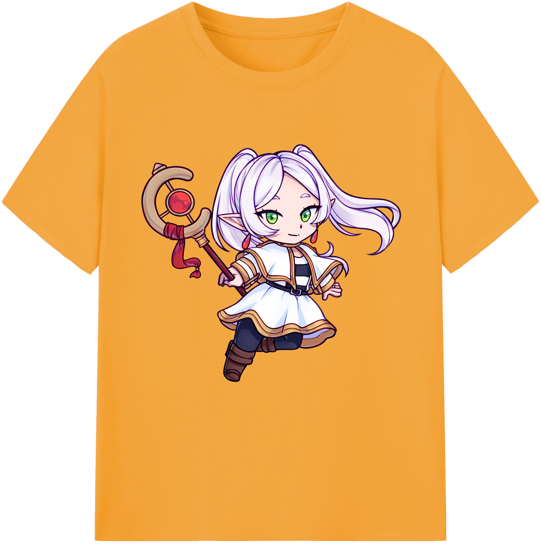 （画像用） 葬送のフリーレン Frieren 綿100％半袖Tシャツ（フロントプリント）