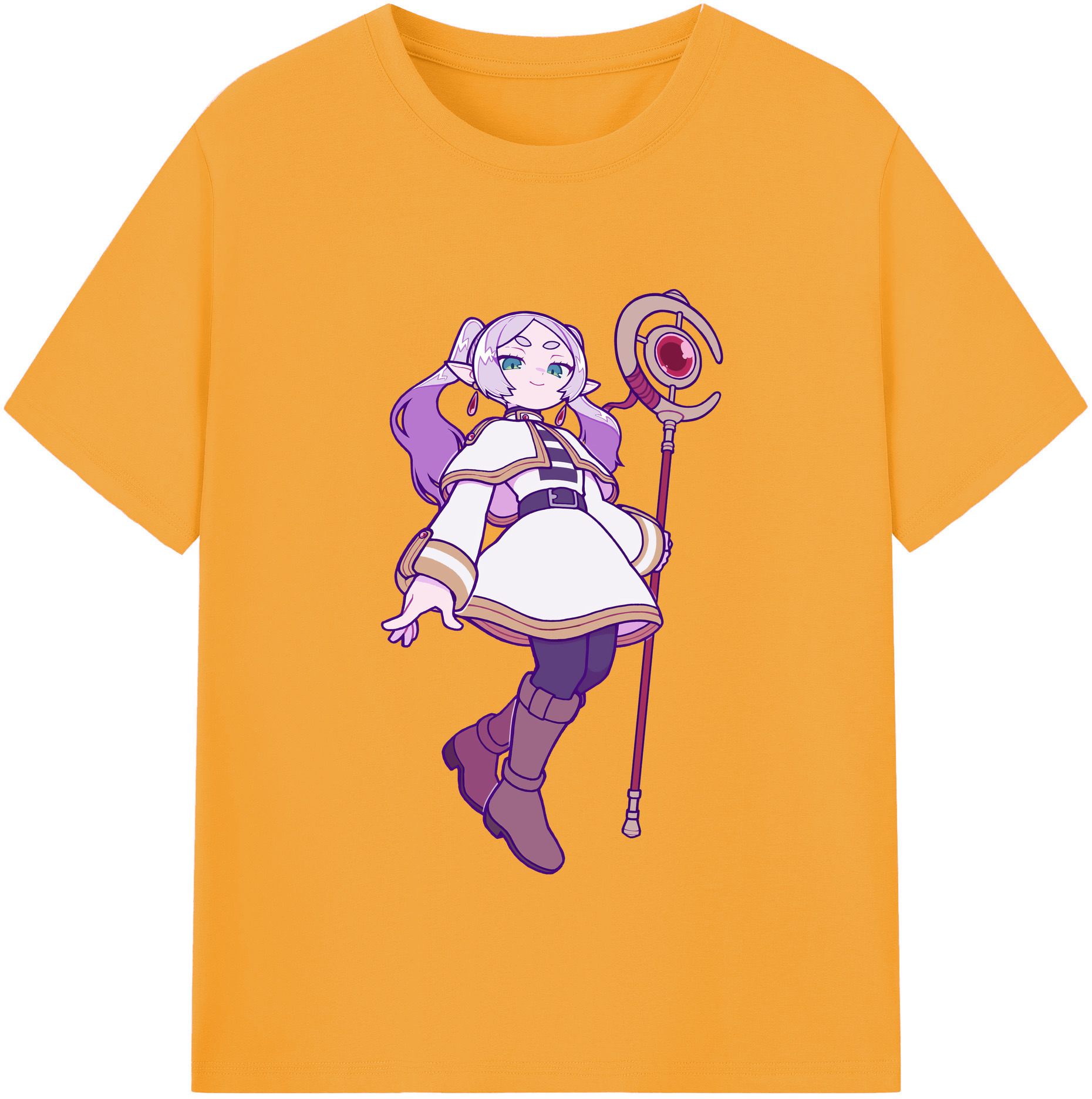 （画像用） 葬送のフリーレン Frieren 綿100％半袖Tシャツ（フロントプリント）