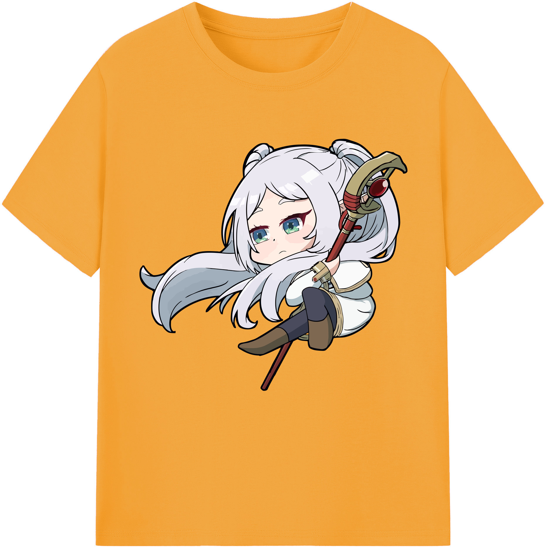 （画像用） 葬送のフリーレン Frieren 綿100％半袖Tシャツ（フロントプリント）