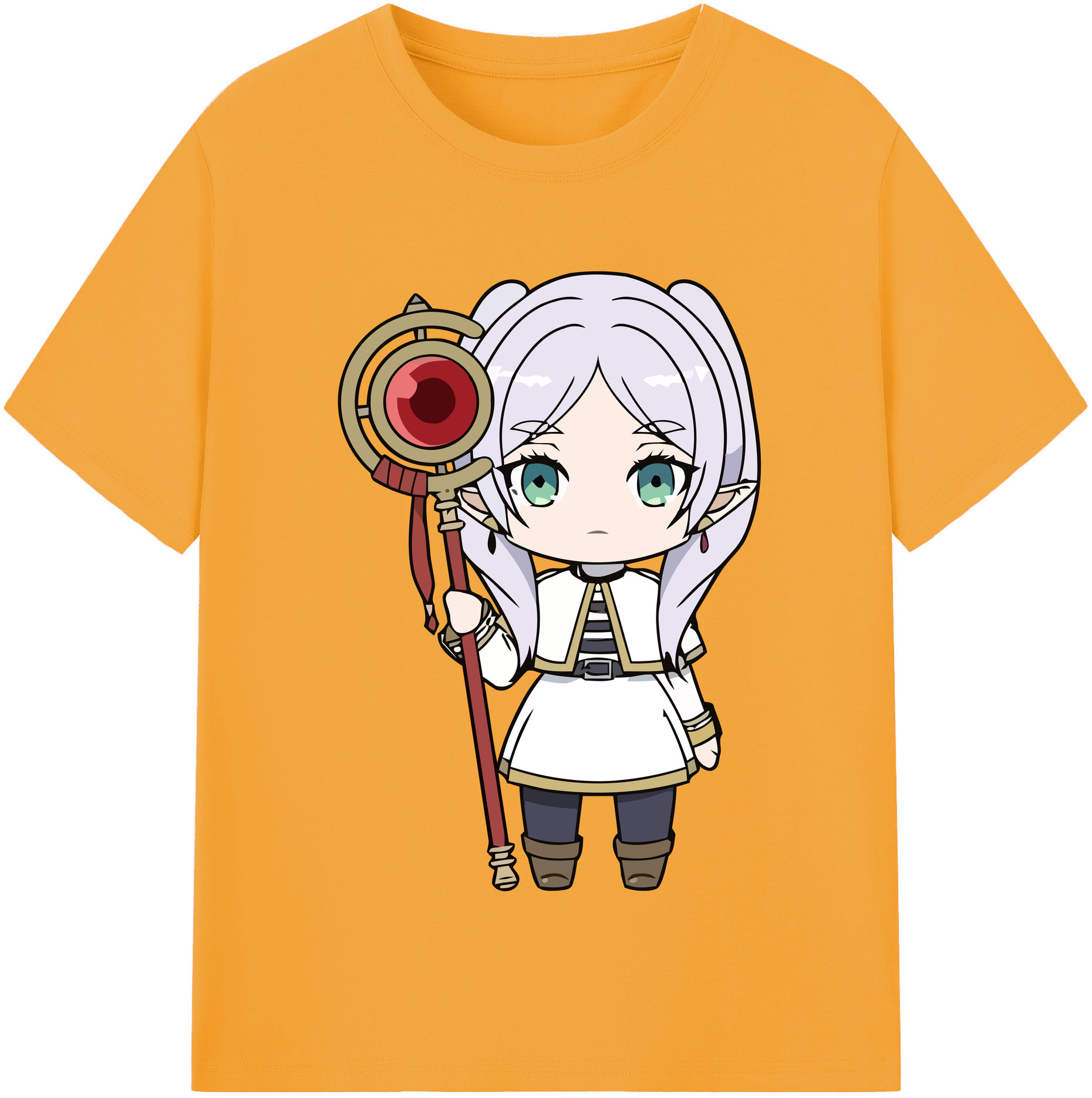 （画像用） 葬送のフリーレン Frieren 綿100％半袖Tシャツ（フロントプリント）