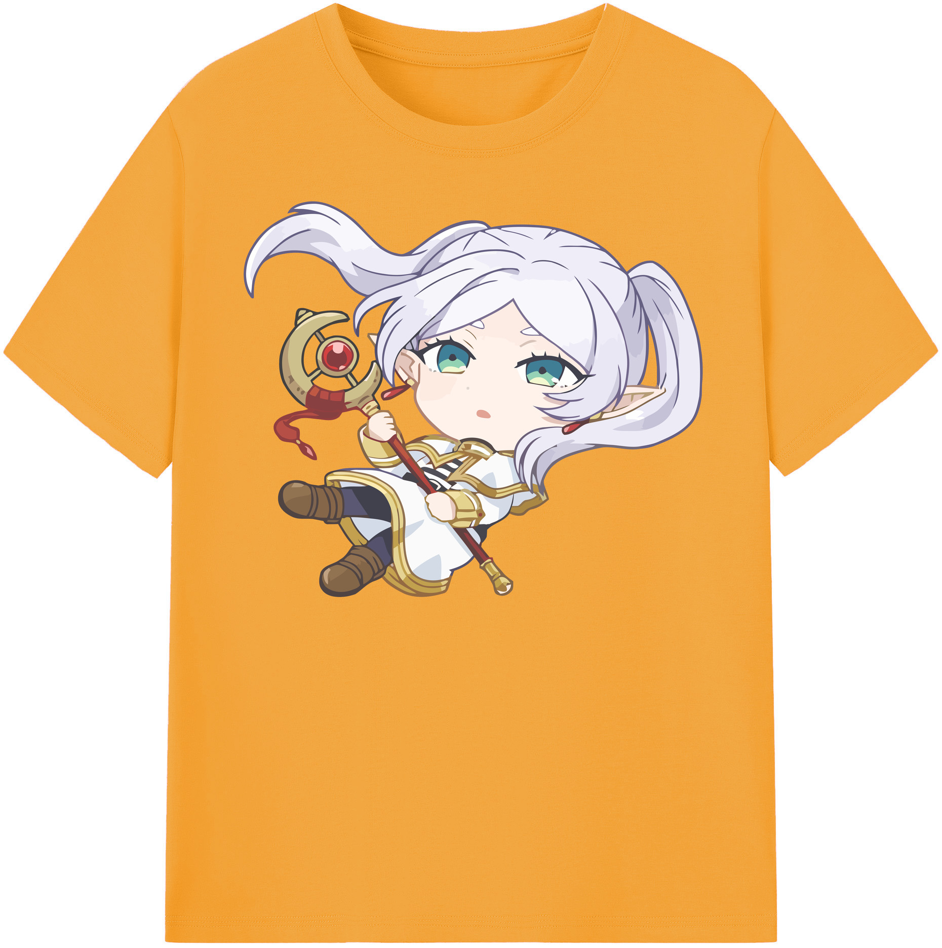 （画像用） 葬送のフリーレン Frieren 綿100％半袖Tシャツ（フロントプリント）