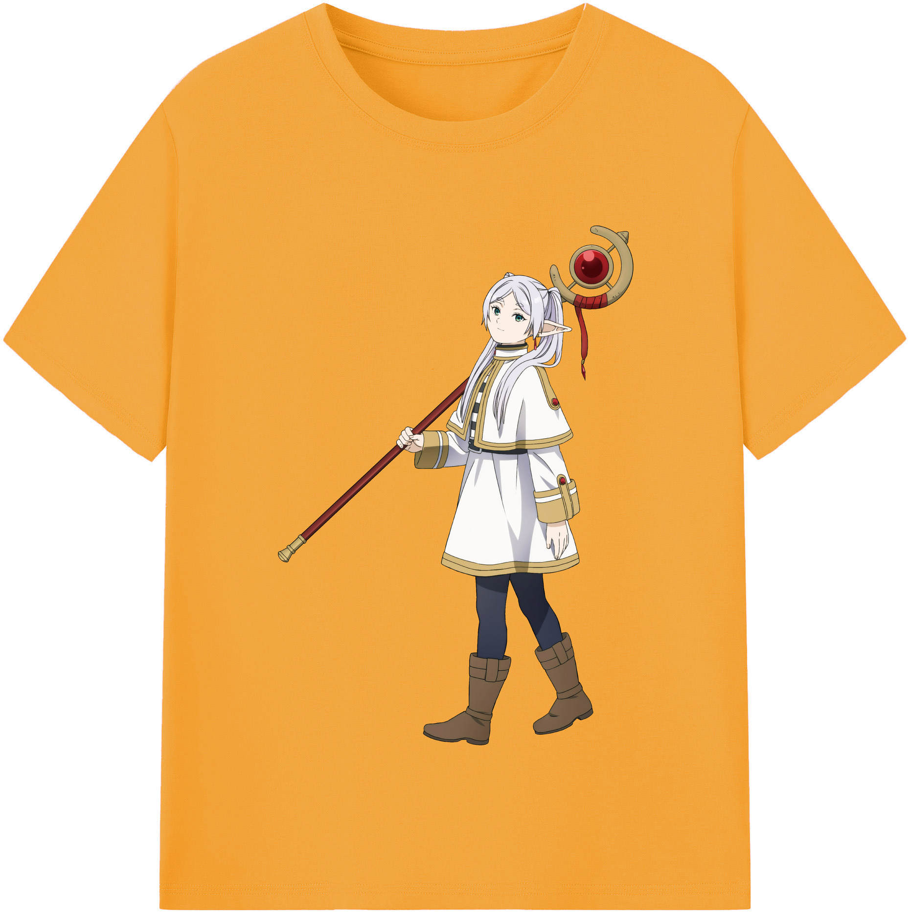 （画像用） 葬送のフリーレン Frieren 綿100％半袖Tシャツ（フロントプリント）