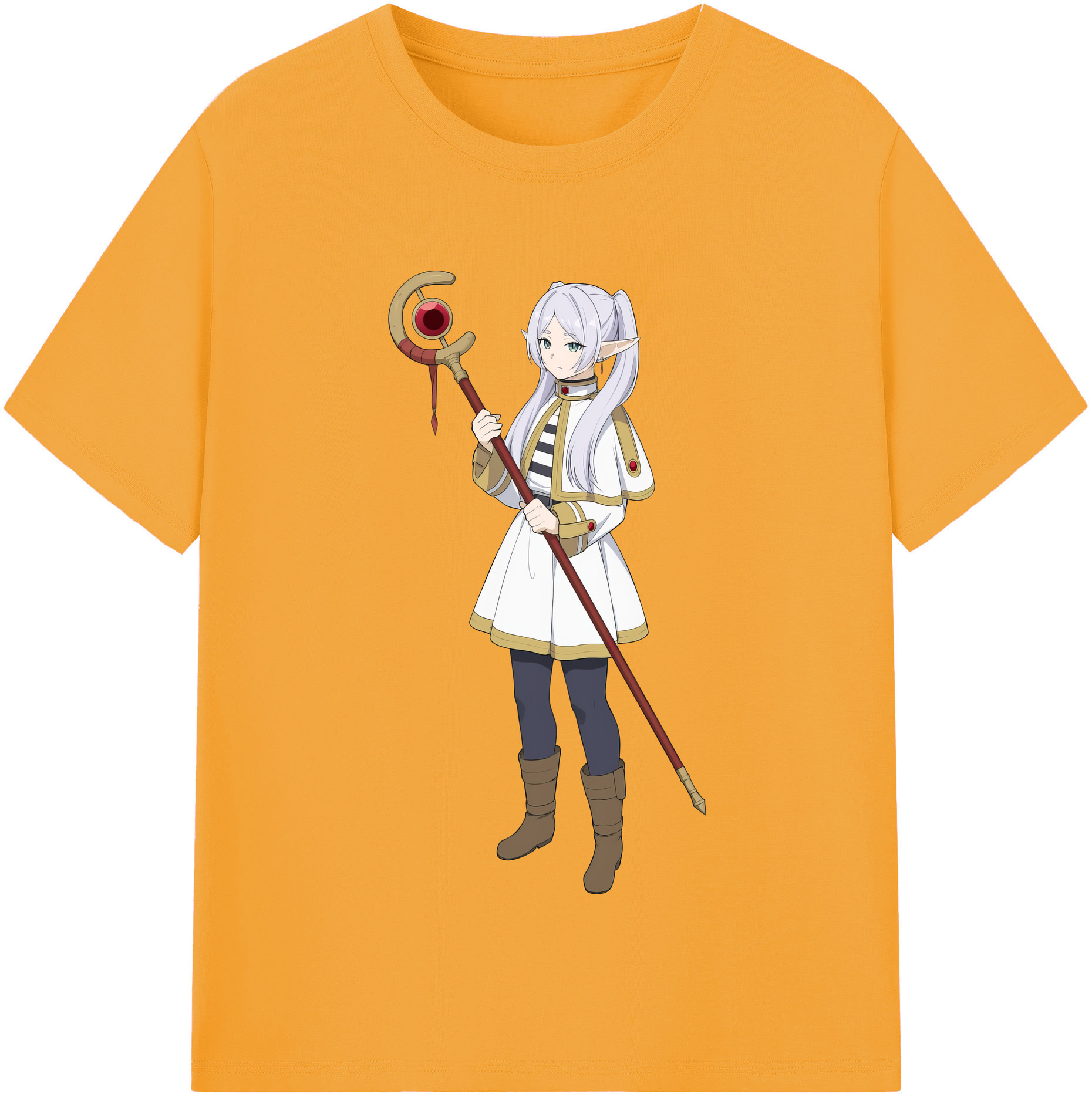 （画像用） 葬送のフリーレン Frieren 綿100％半袖Tシャツ（フロントプリント）