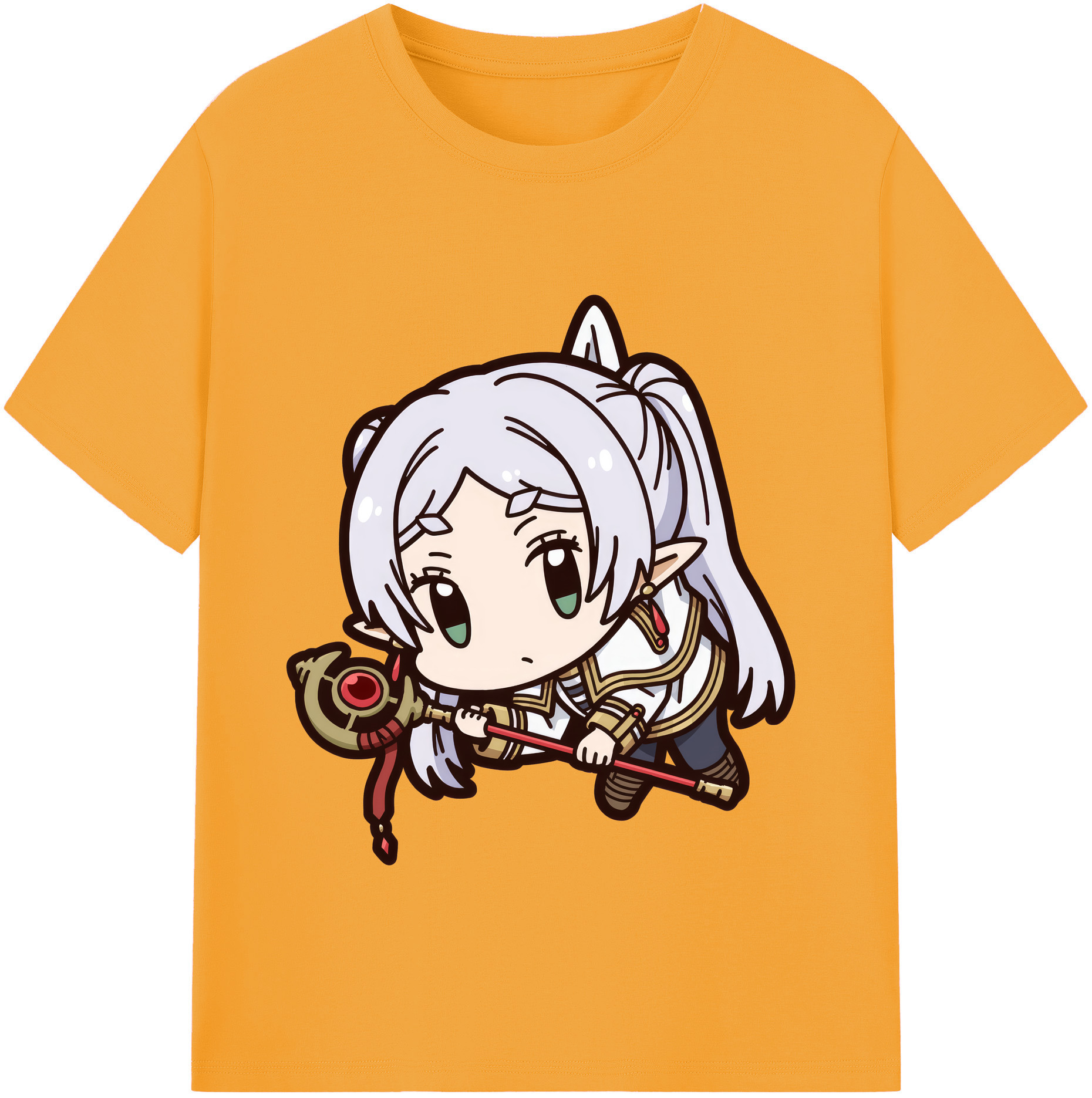 （画像用） 葬送のフリーレン Frieren 綿100％半袖Tシャツ（フロントプリント）