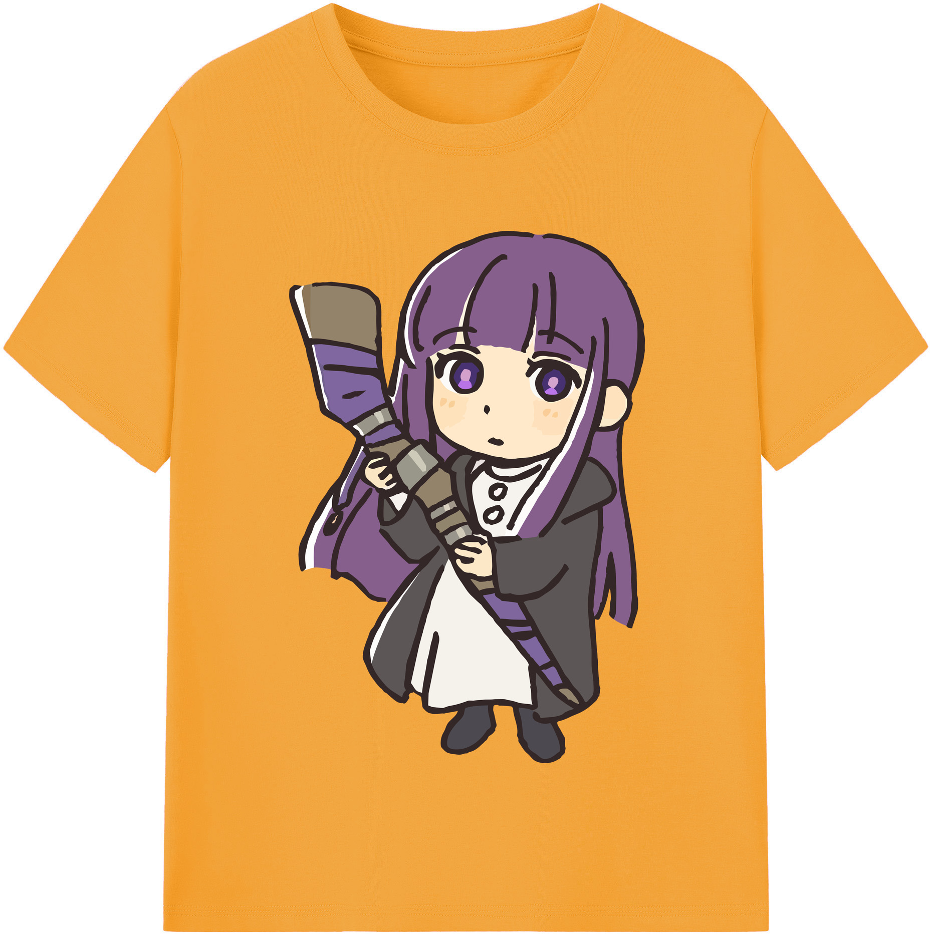 （画像用） 葬送のフリーレン Frieren 綿100％半袖Tシャツ（フロントプリント）
