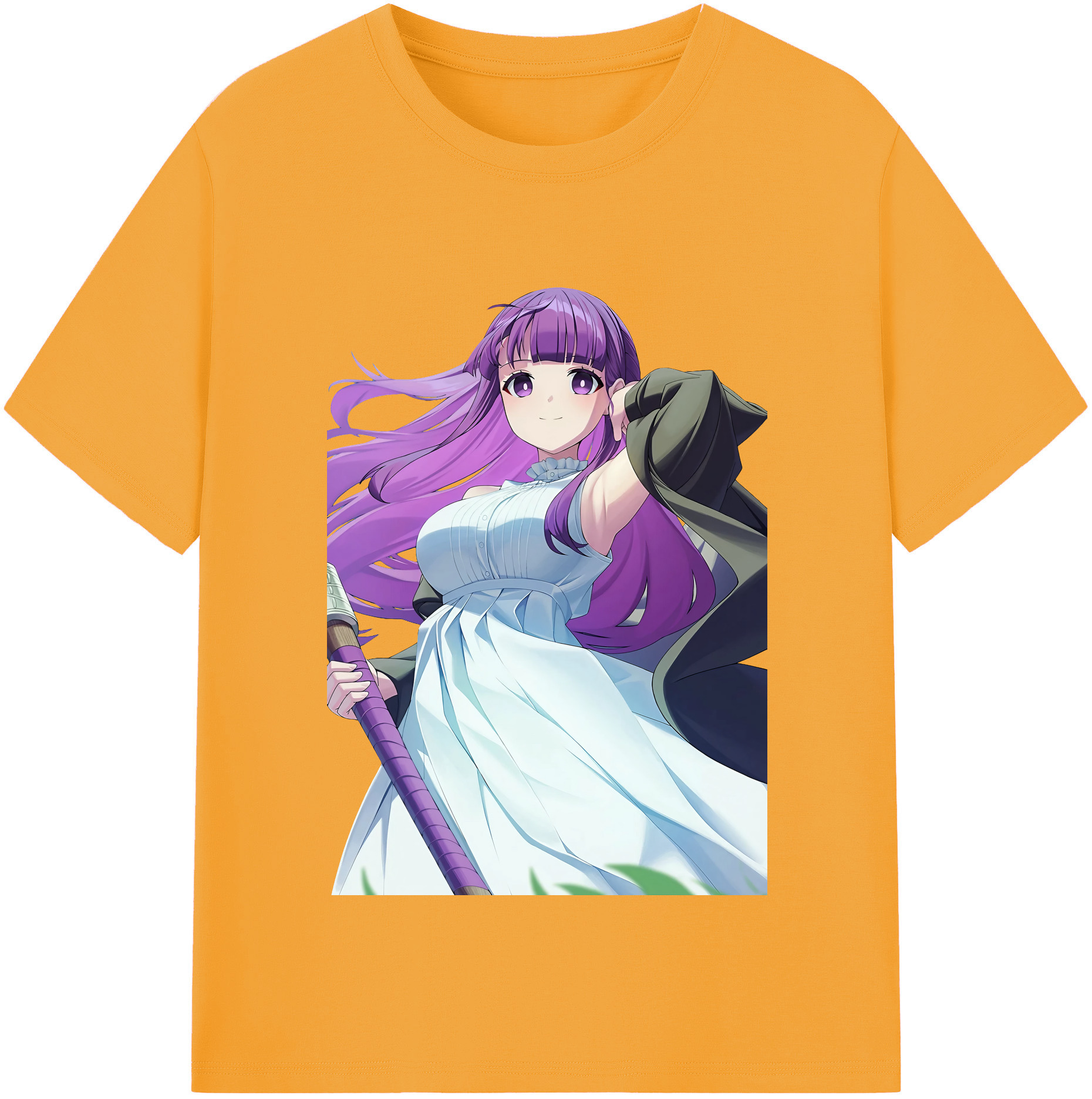 （画像用） 葬送のフリーレン Frieren 綿100％半袖Tシャツ（フロントプリント）