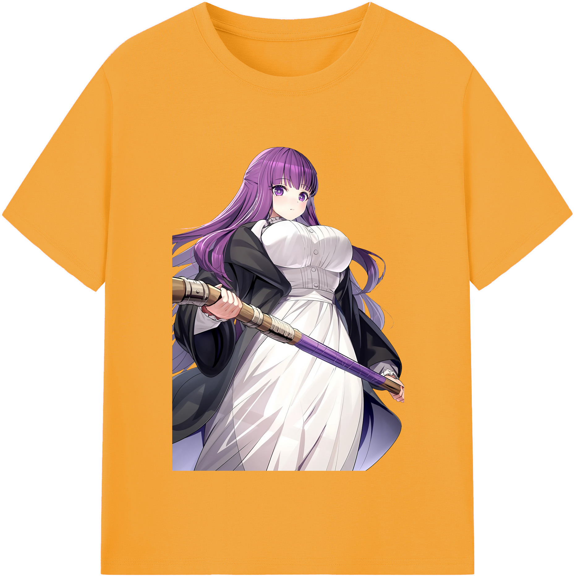 （画像用） 葬送のフリーレン Frieren 綿100％半袖Tシャツ（フロントプリント）