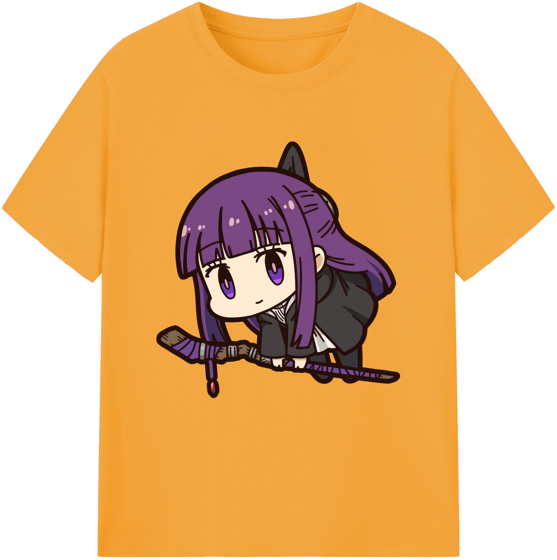 （画像用） 葬送のフリーレン Frieren 綿100％半袖Tシャツ（フロントプリント）