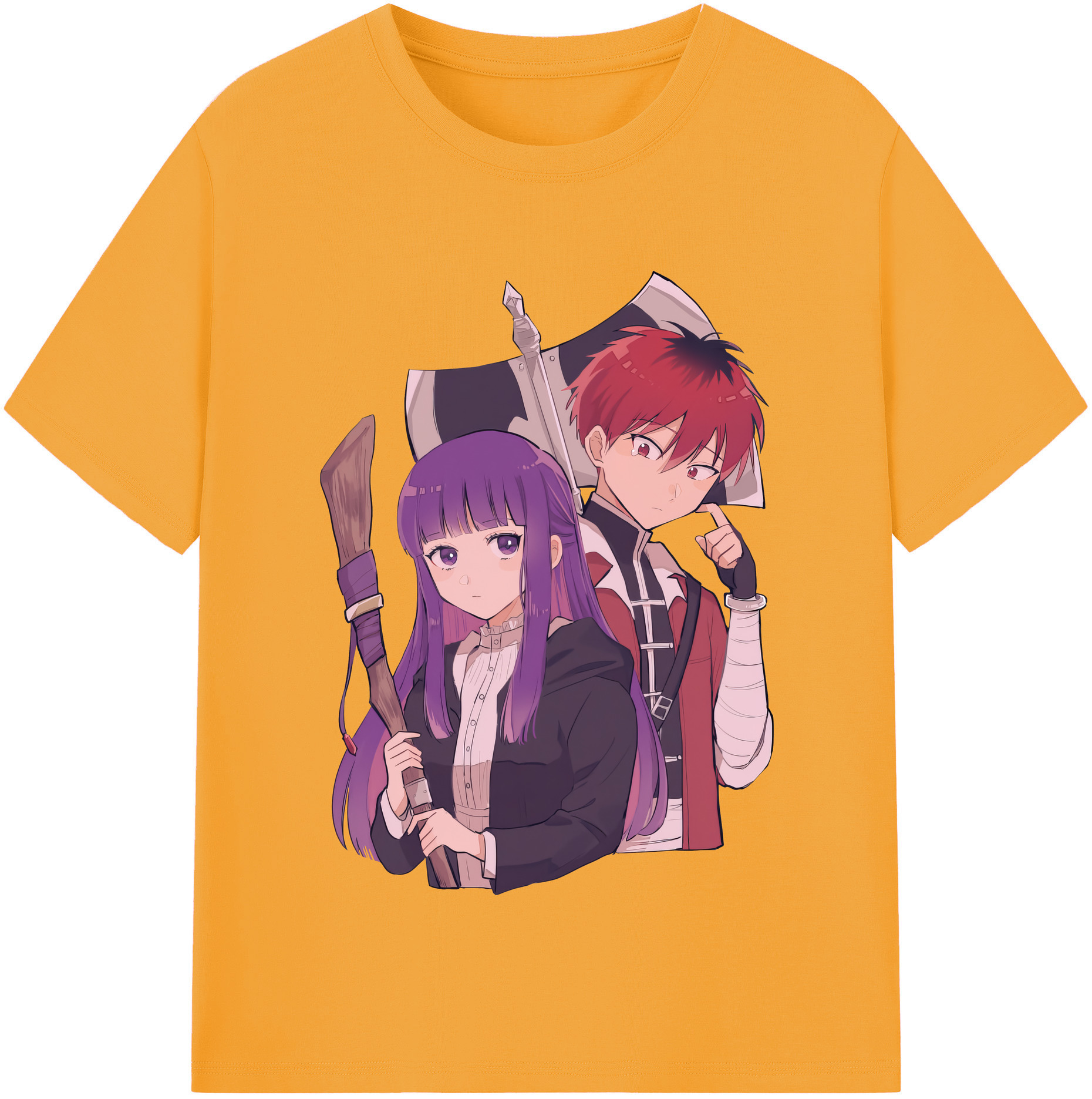 （画像用） 葬送のフリーレン Frieren 綿100％半袖Tシャツ（フロントプリント）
