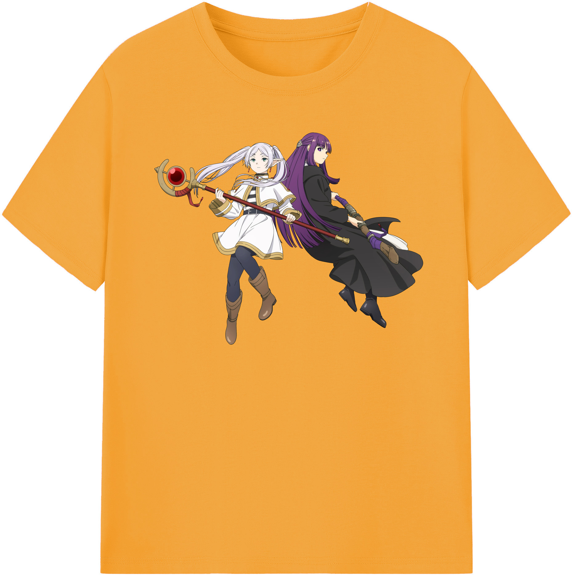 （画像用） 葬送のフリーレン Frieren 綿100％半袖Tシャツ（フロントプリント）