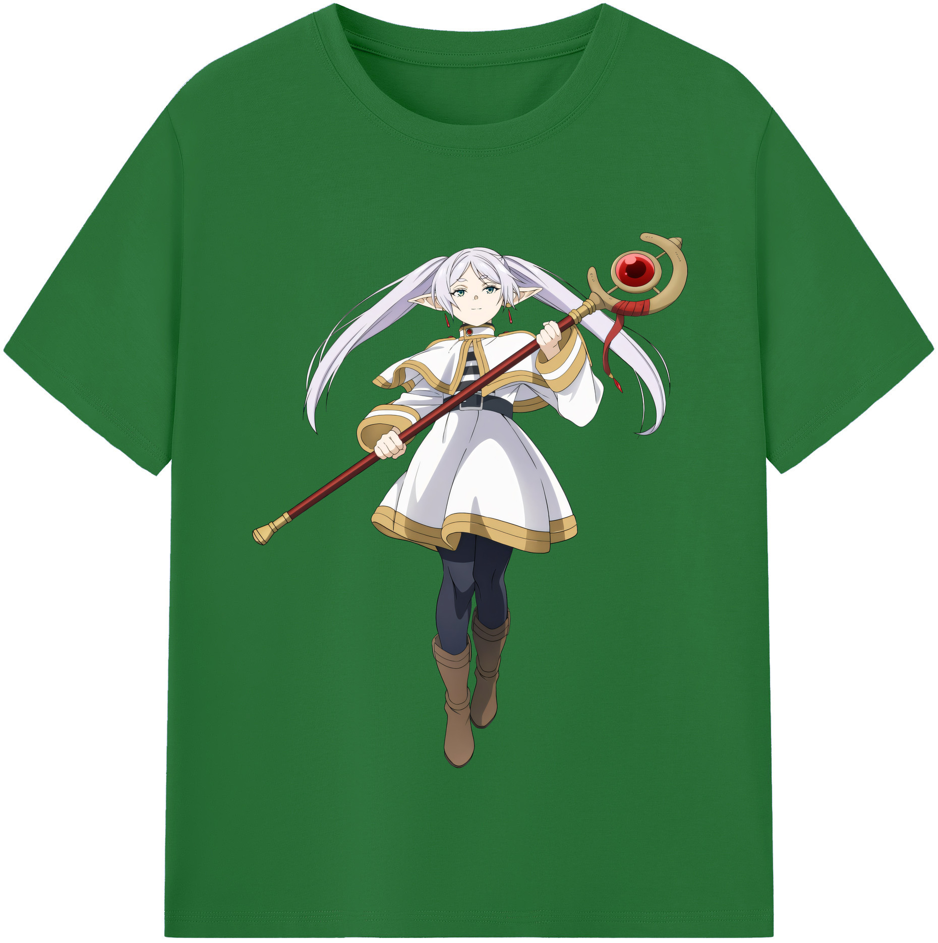 （画像用） 葬送のフリーレン Frieren 綿100％半袖Tシャツ（フロントプリント）