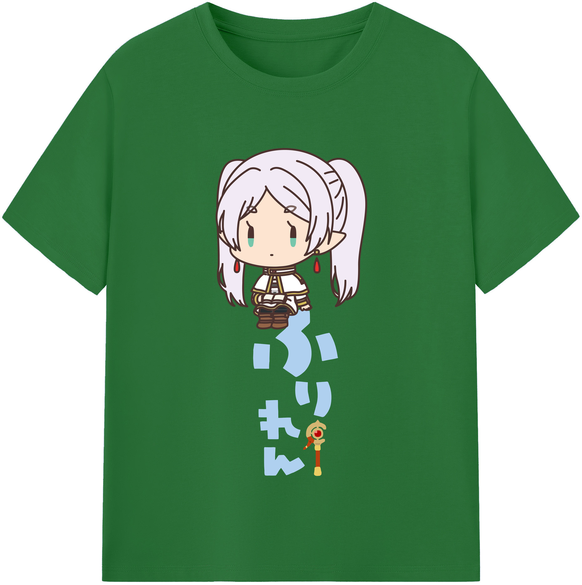（画像用） 葬送のフリーレン Frieren 綿100％半袖Tシャツ（フロントプリント）