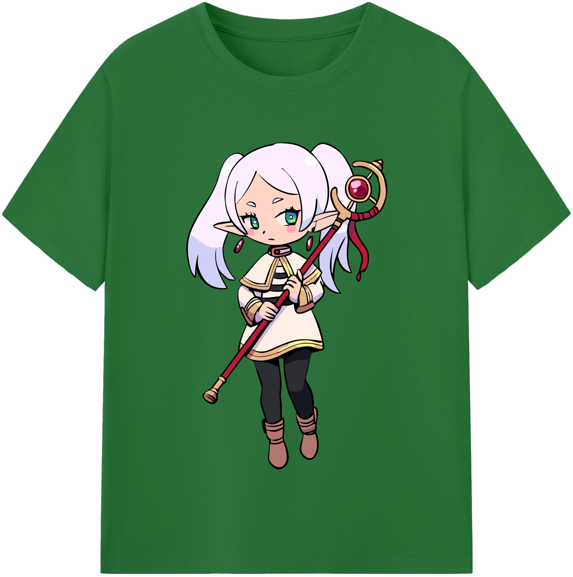 （画像用） 葬送のフリーレン Frieren 綿100％半袖Tシャツ（フロントプリント）