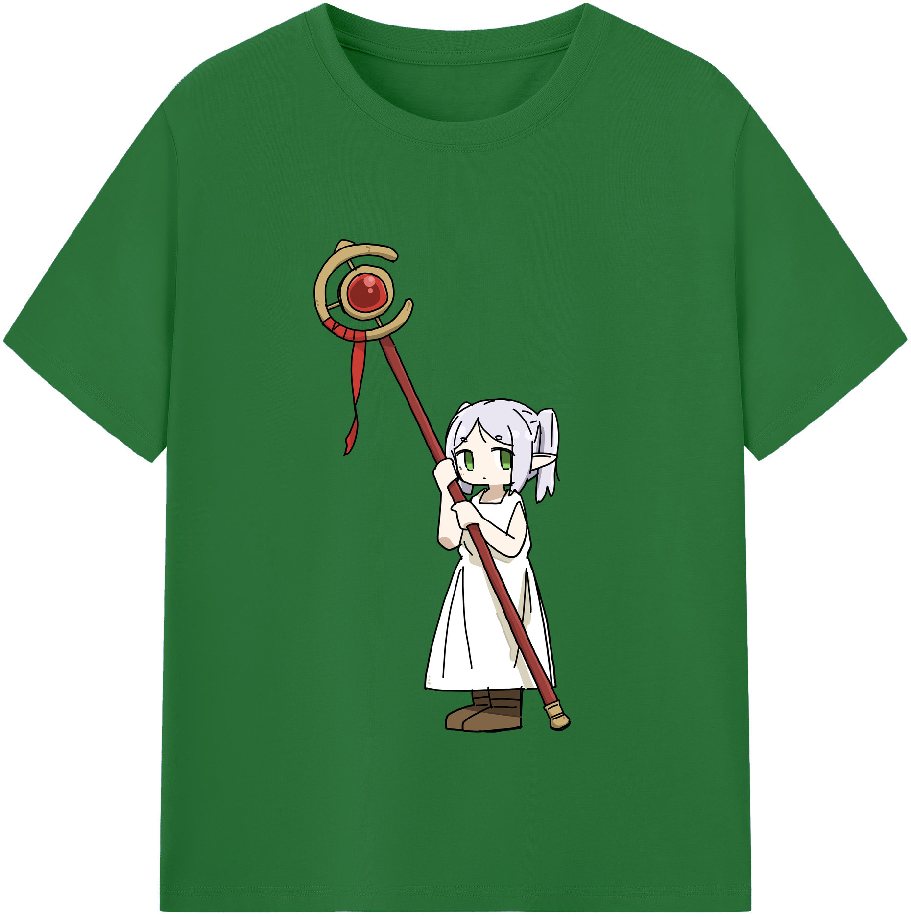 （画像用） 葬送のフリーレン Frieren 綿100％半袖Tシャツ（フロントプリント）