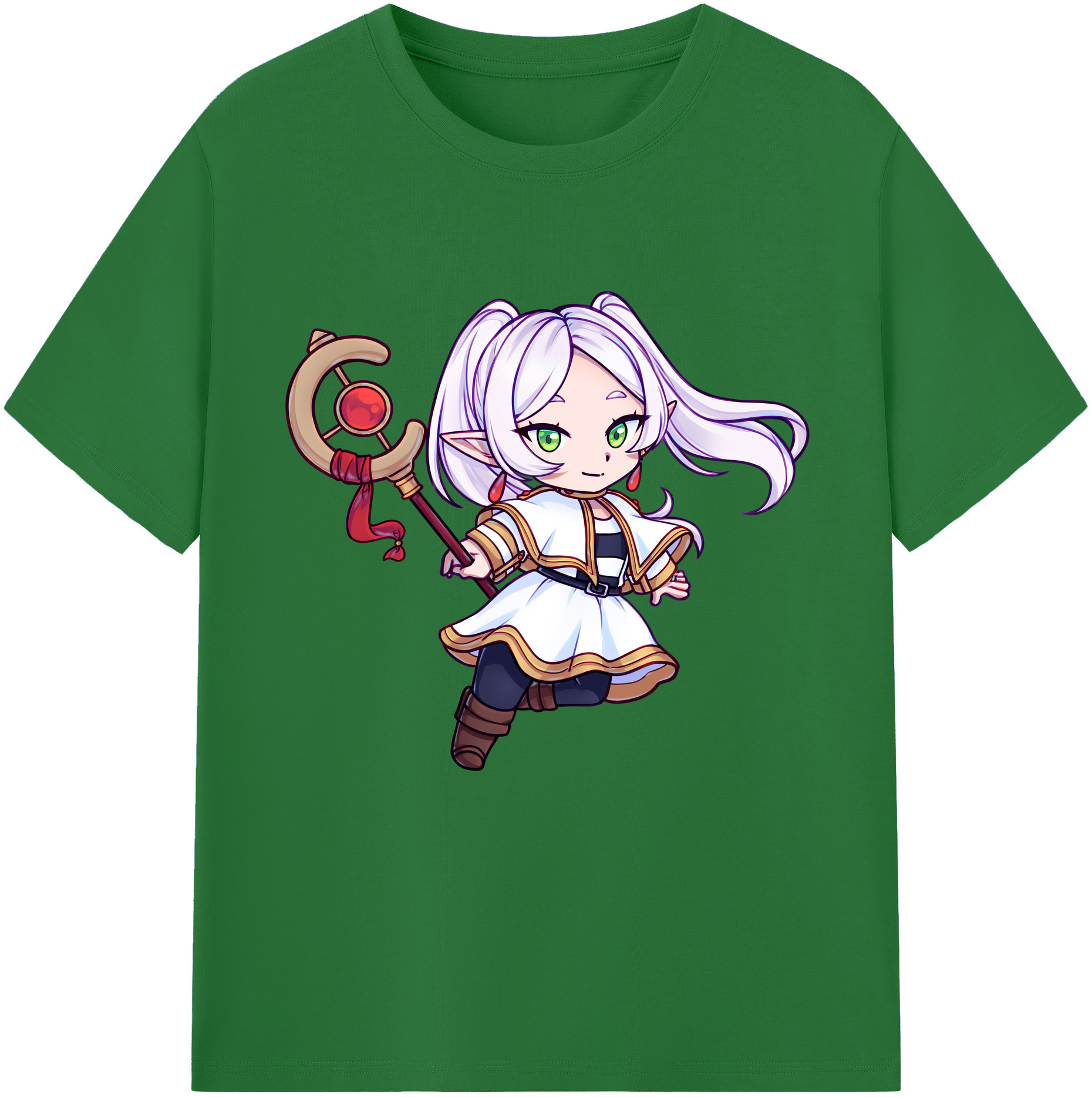（画像用） 葬送のフリーレン Frieren 綿100％半袖Tシャツ（フロントプリント）