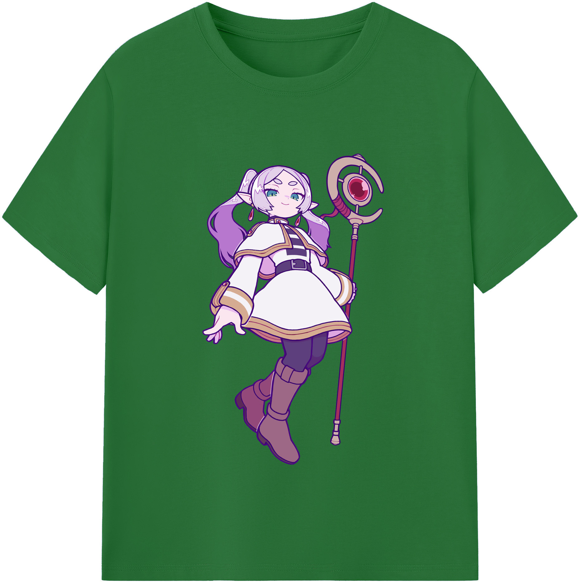 （画像用） 葬送のフリーレン Frieren 綿100％半袖Tシャツ（フロントプリント）