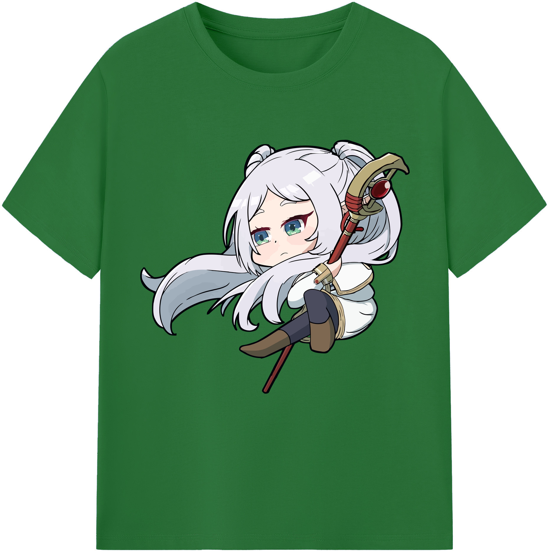 （画像用） 葬送のフリーレン Frieren 綿100％半袖Tシャツ（フロントプリント）