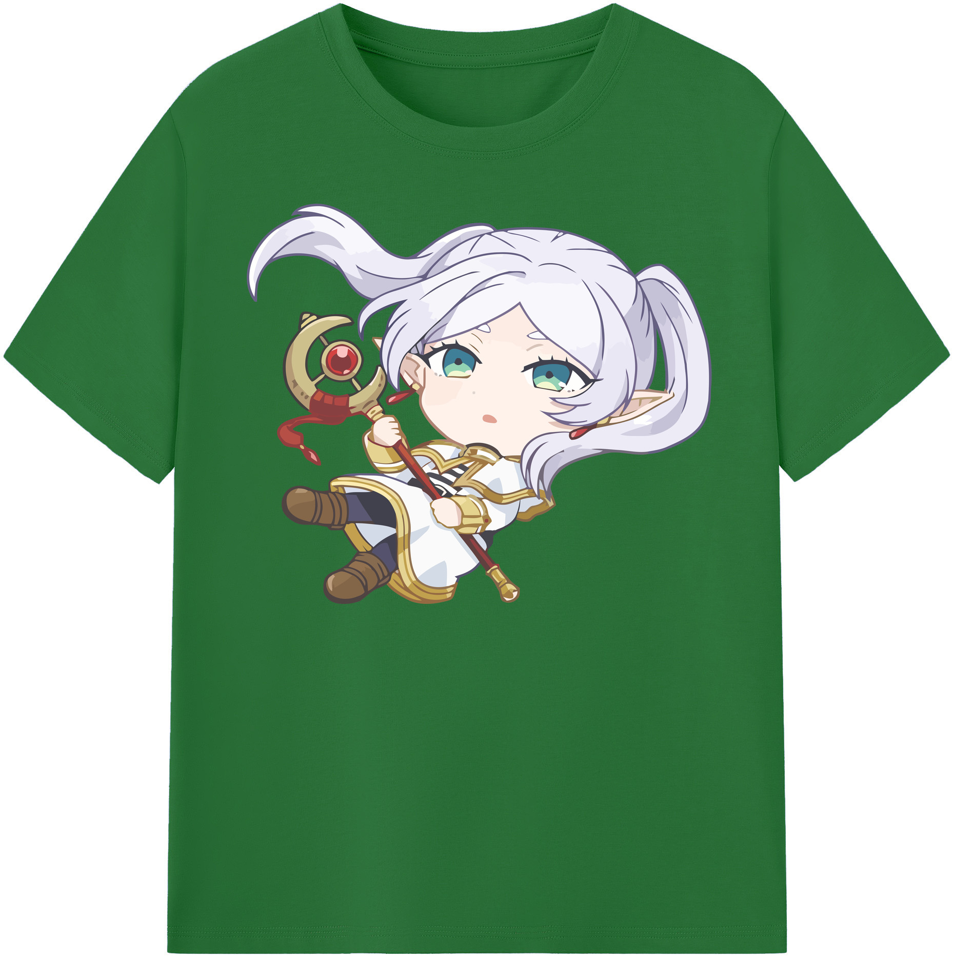 （画像用） 葬送のフリーレン Frieren 綿100％半袖Tシャツ（フロントプリント）