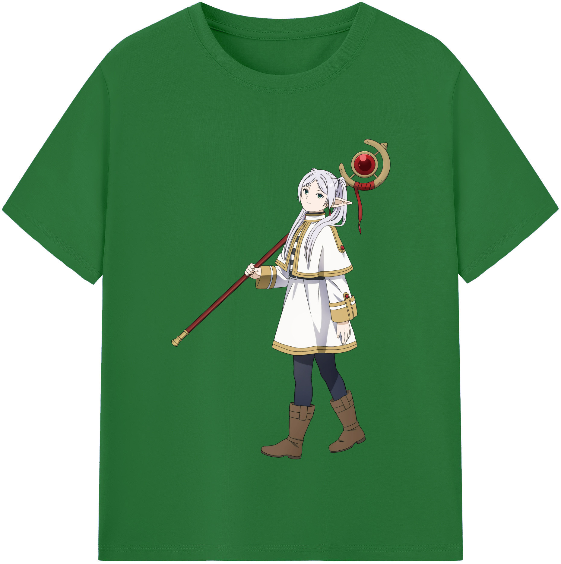 （画像用） 葬送のフリーレン Frieren 綿100％半袖Tシャツ（フロントプリント）