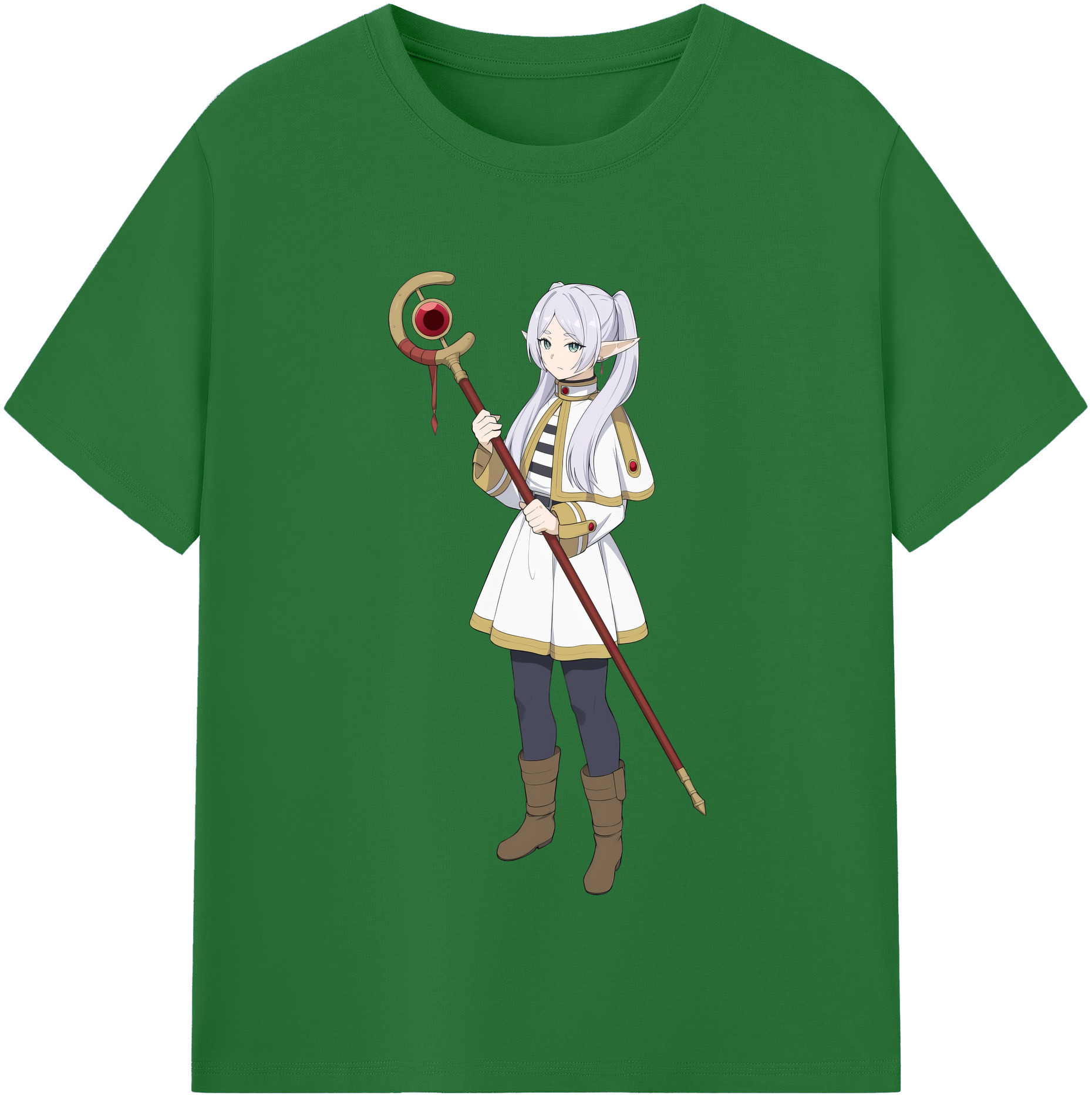 （画像用） 葬送のフリーレン Frieren 綿100％半袖Tシャツ（フロントプリント）