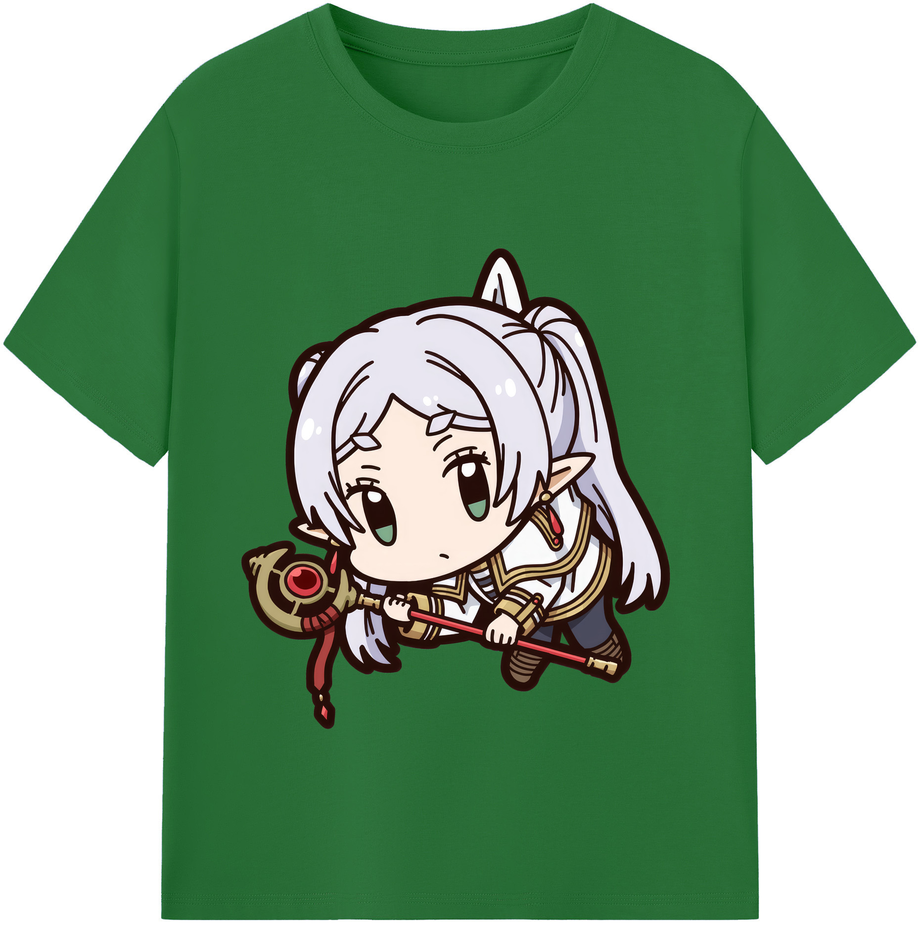 （画像用） 葬送のフリーレン Frieren 綿100％半袖Tシャツ（フロントプリント）
