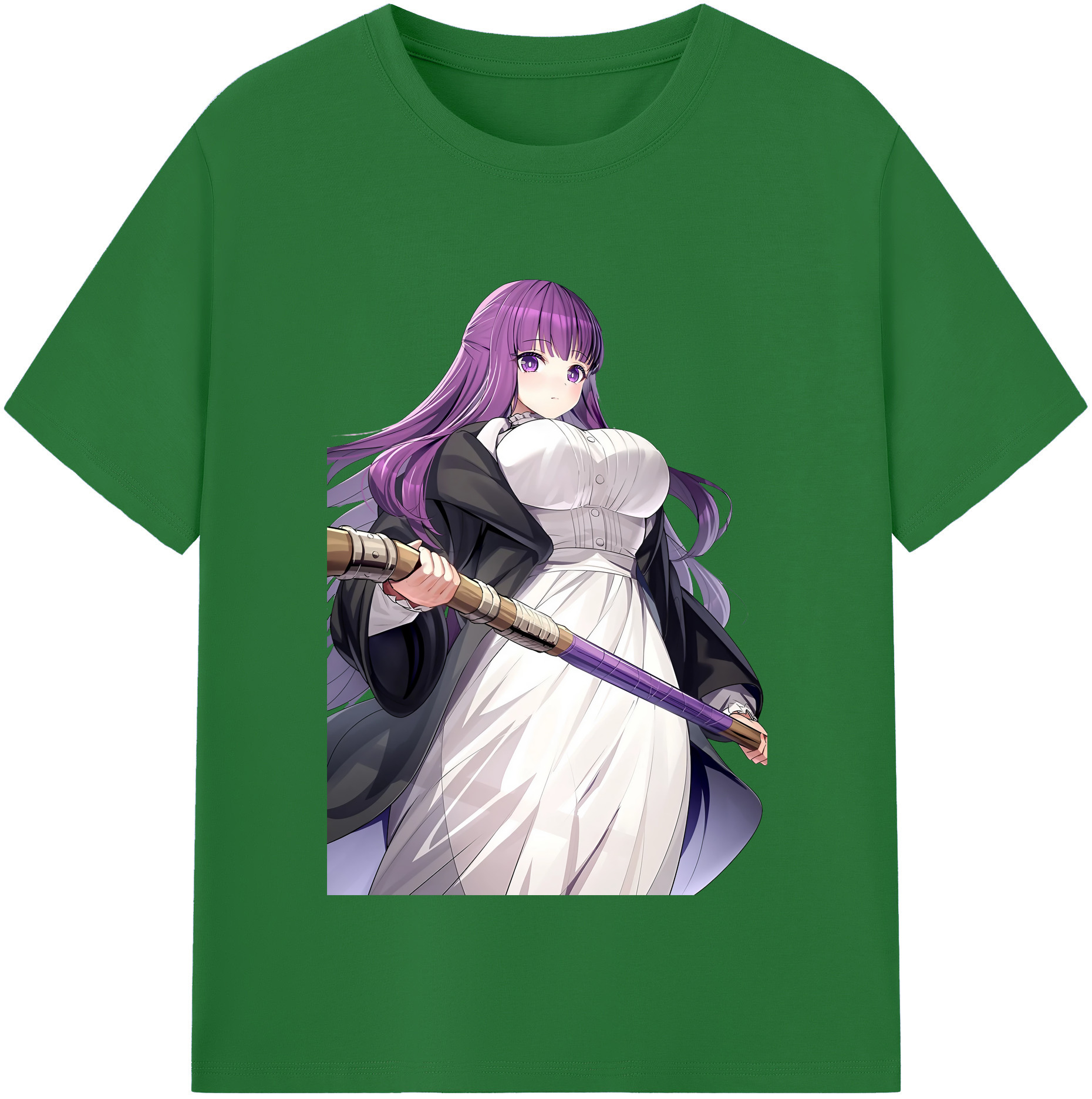 （画像用） 葬送のフリーレン Frieren 綿100％半袖Tシャツ（フロントプリント）