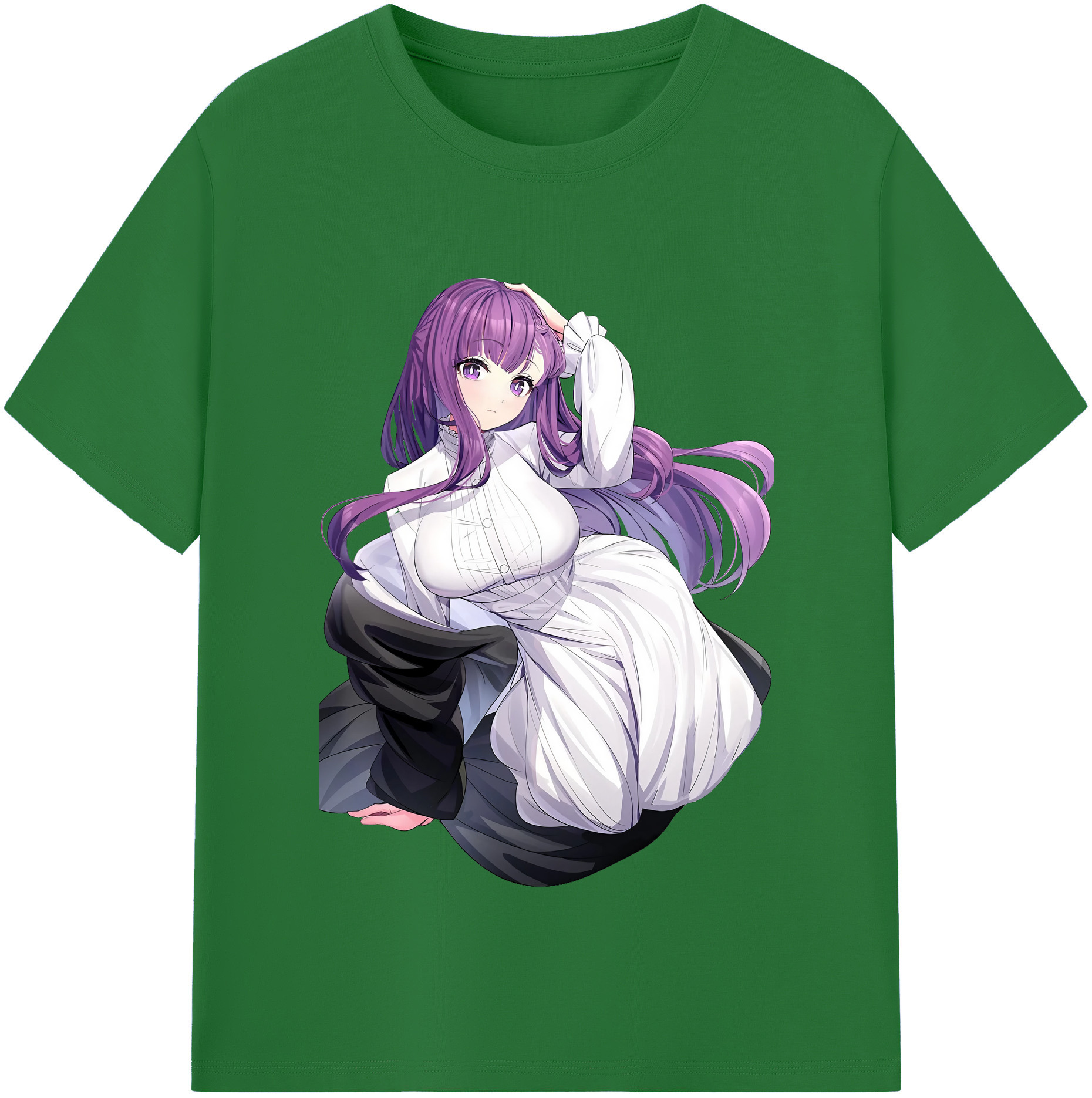 （画像用） 葬送のフリーレン Frieren 綿100％半袖Tシャツ（フロントプリント）